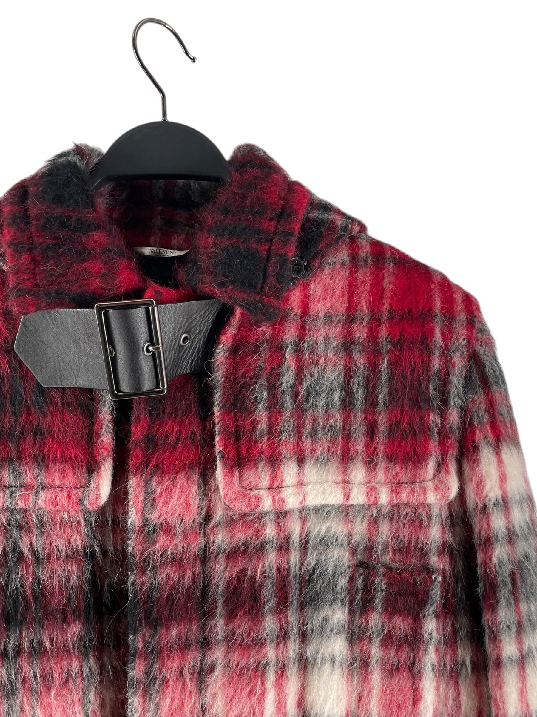 VALENTINO/Coat/46/Wool/RED/Plaid/2016 WHITE RED WOOL LONG COAT view 3