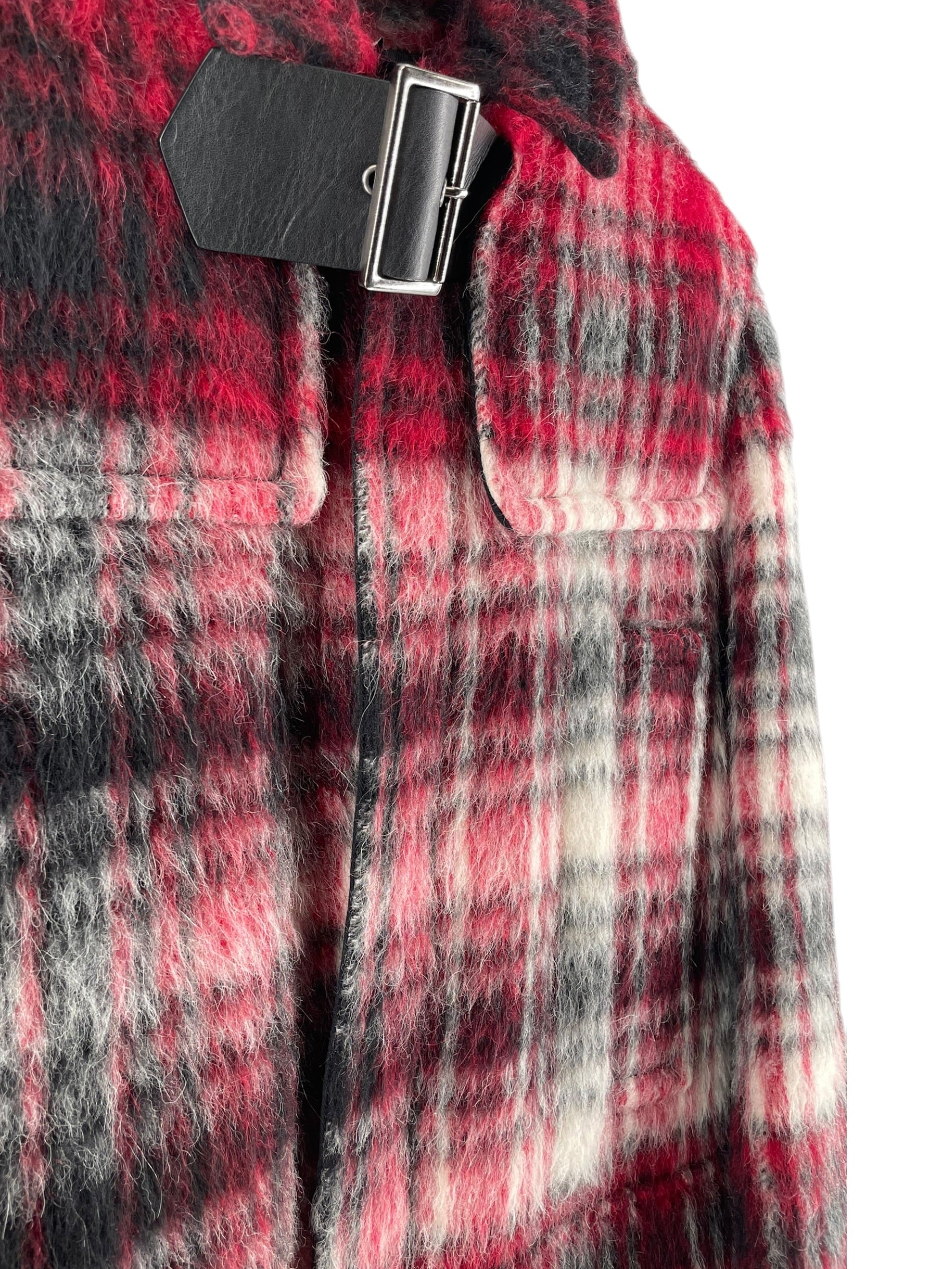VALENTINO/Coat/46/Wool/RED/Plaid/2016 WHITE RED WOOL LONG COAT view 6
