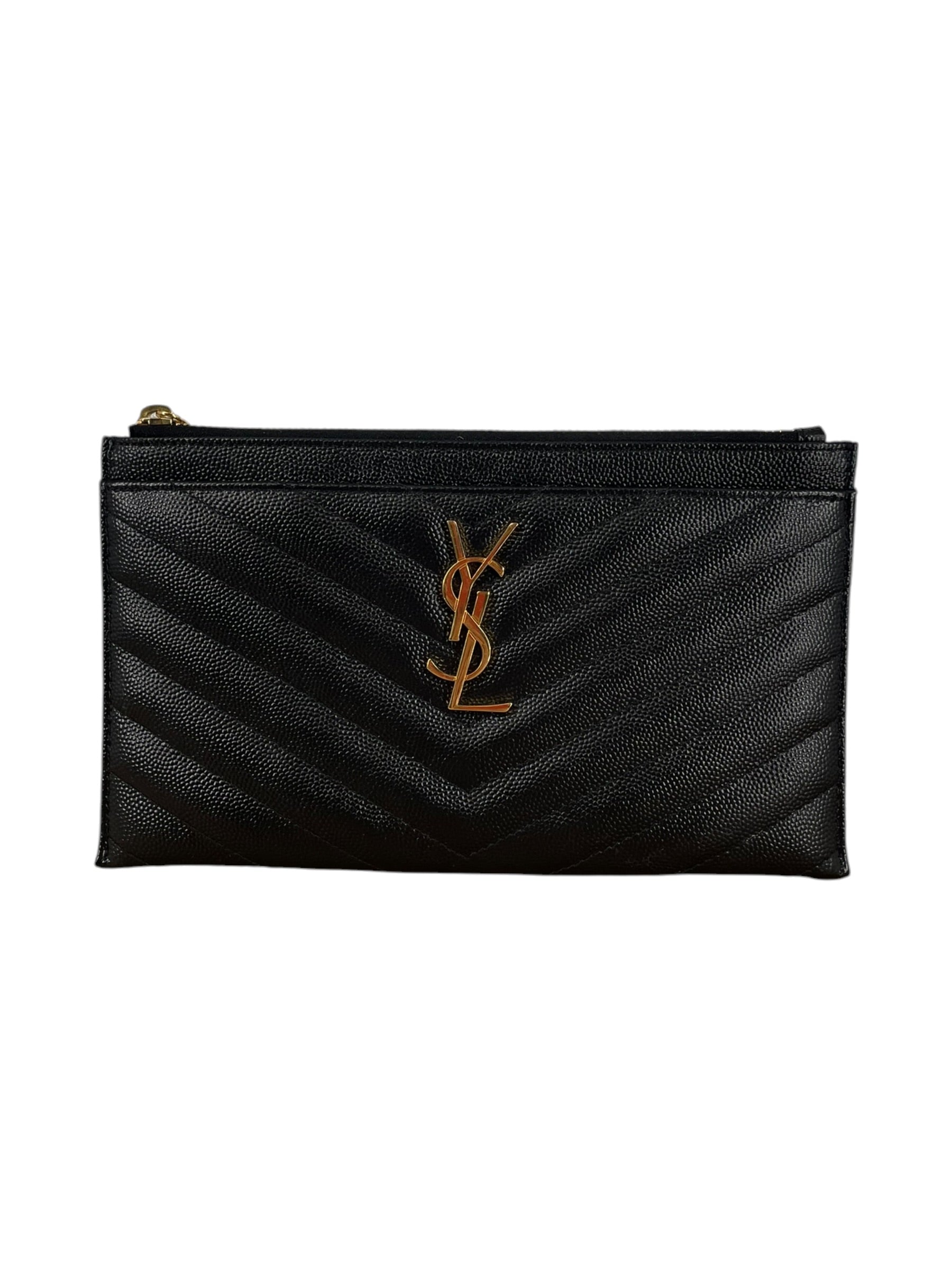 SAINT LAURENT/Pouch/Leather/BLK/MATELASSE POUCH view 1