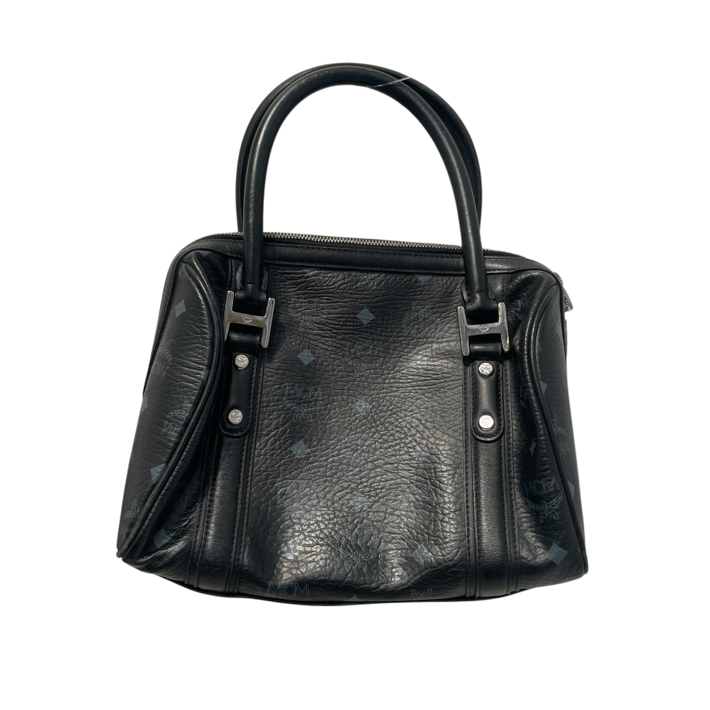 MCM/Boston Bag/Monogram/Leather/BLK/Visetos Boston Silver-Tone Bag view 3
