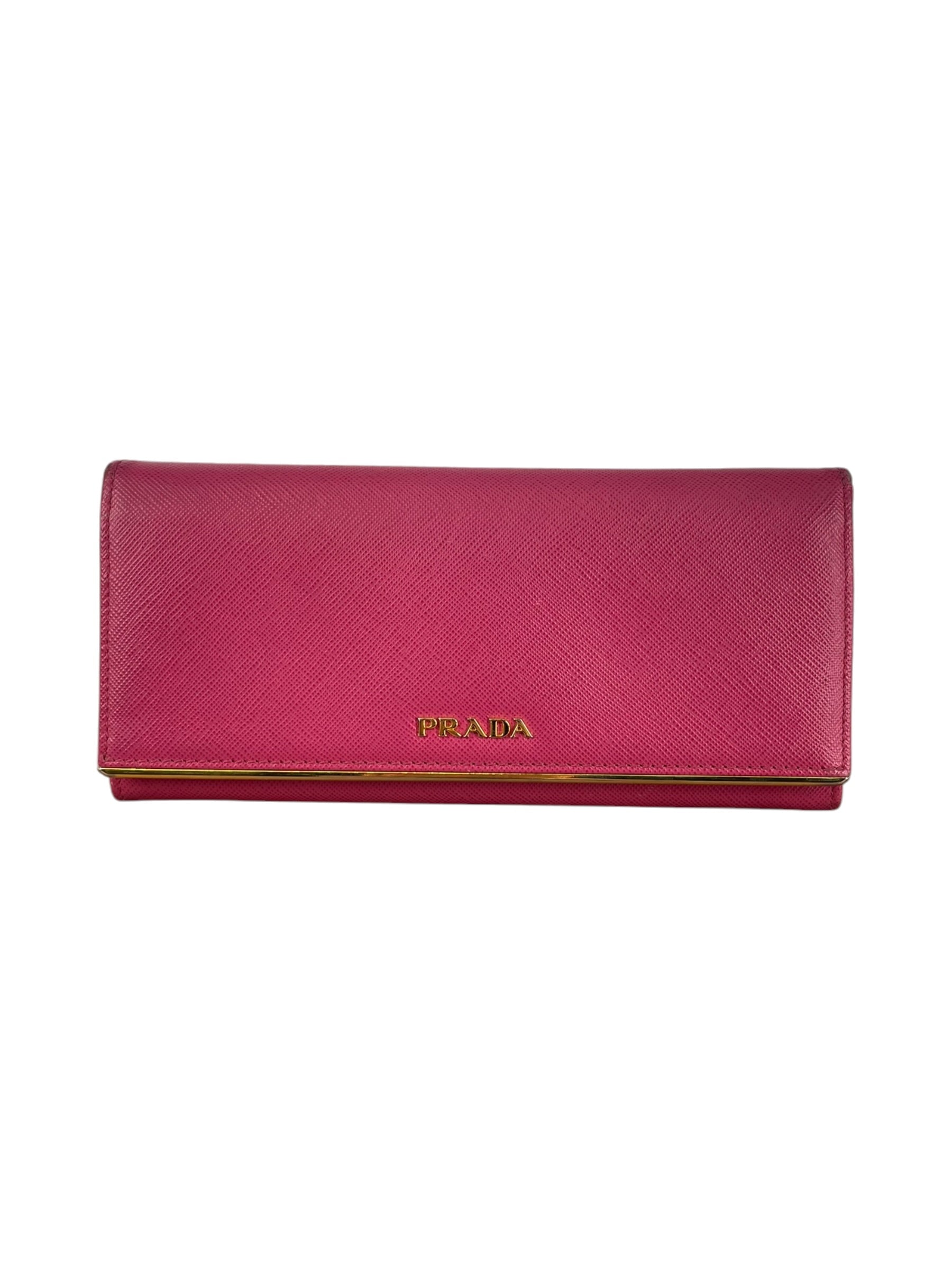 PRADA/Long Wallet/Leather/PNK/L's/SAFFIANO METAL LONG WALLET view 1