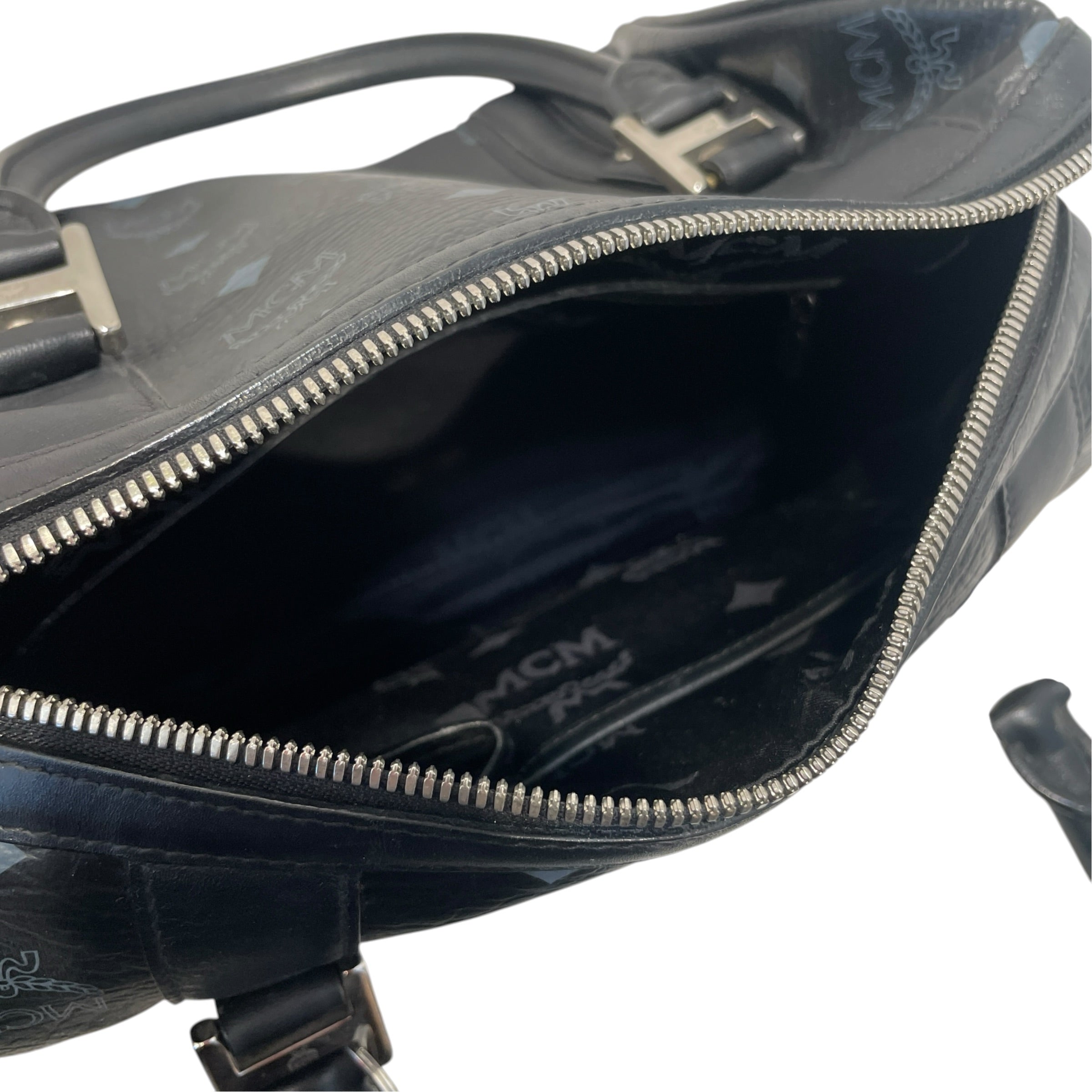 MCM/Boston Bag/Monogram/Leather/BLK/Visetos Boston Silver-Tone Bag view 6