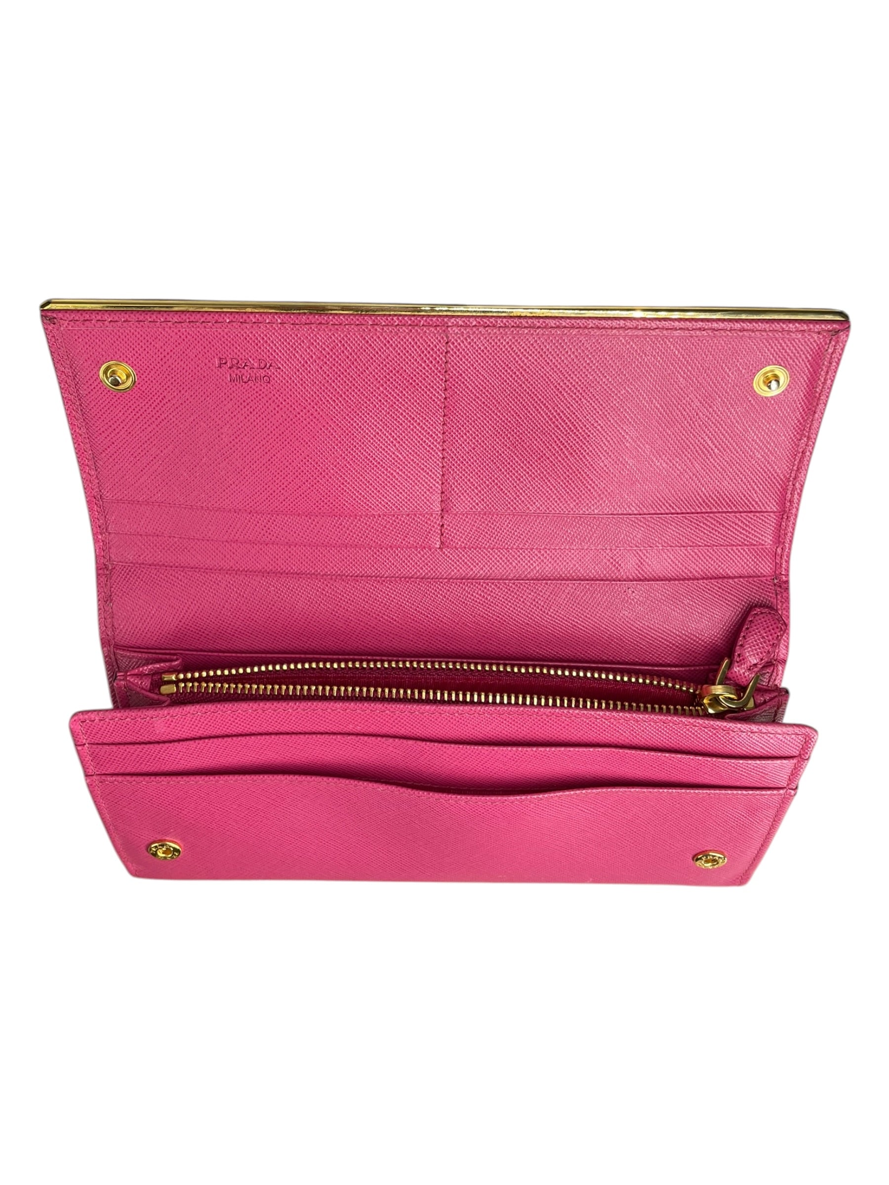 PRADA/Long Wallet/Leather/PNK/L's/SAFFIANO METAL LONG WALLET view 3