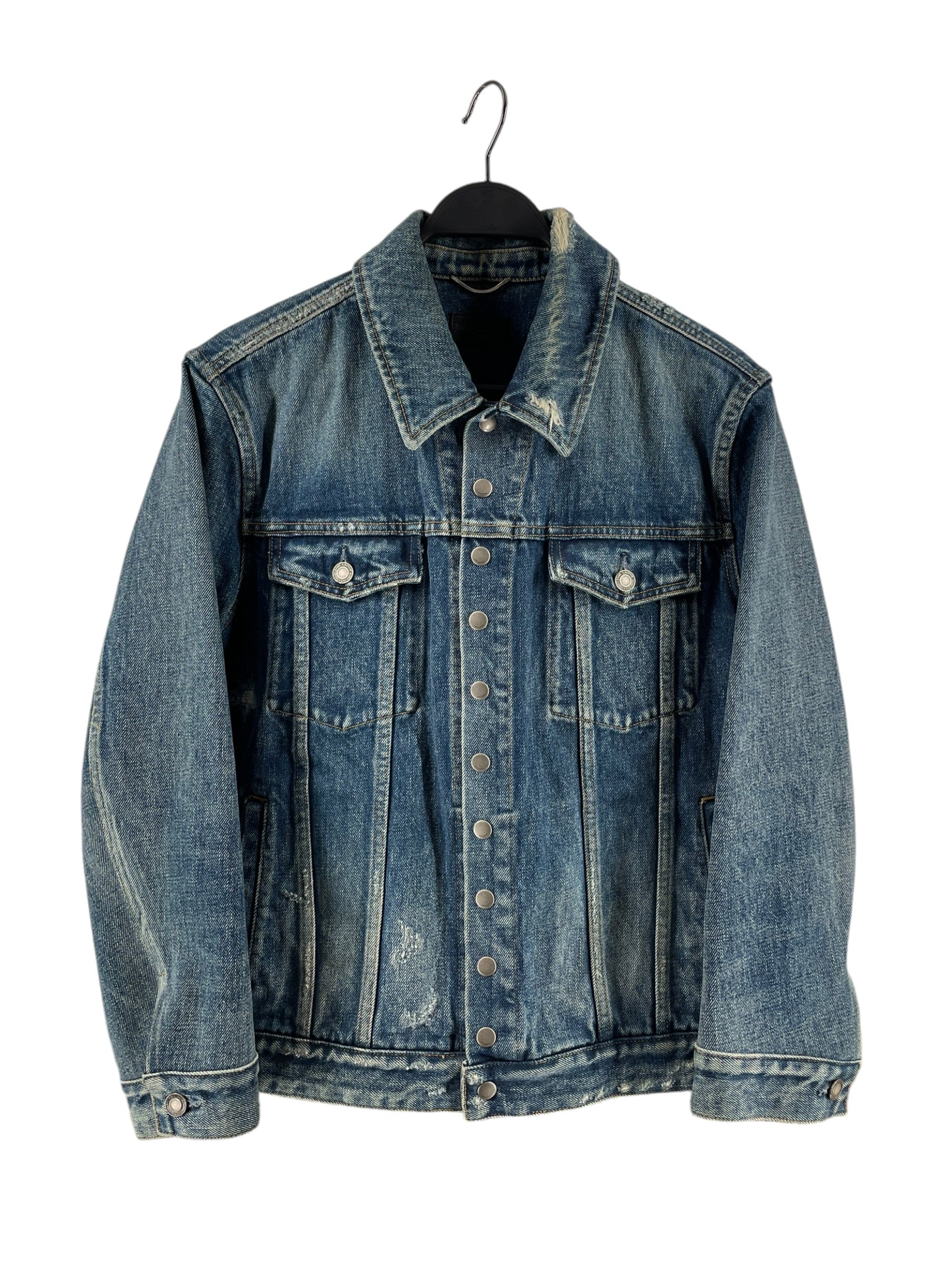 YVES SAINT LAURENT/Denim Jkt/L/Denim/BLU/DZ27 57286 DISTRESSED ON CLLR view 1