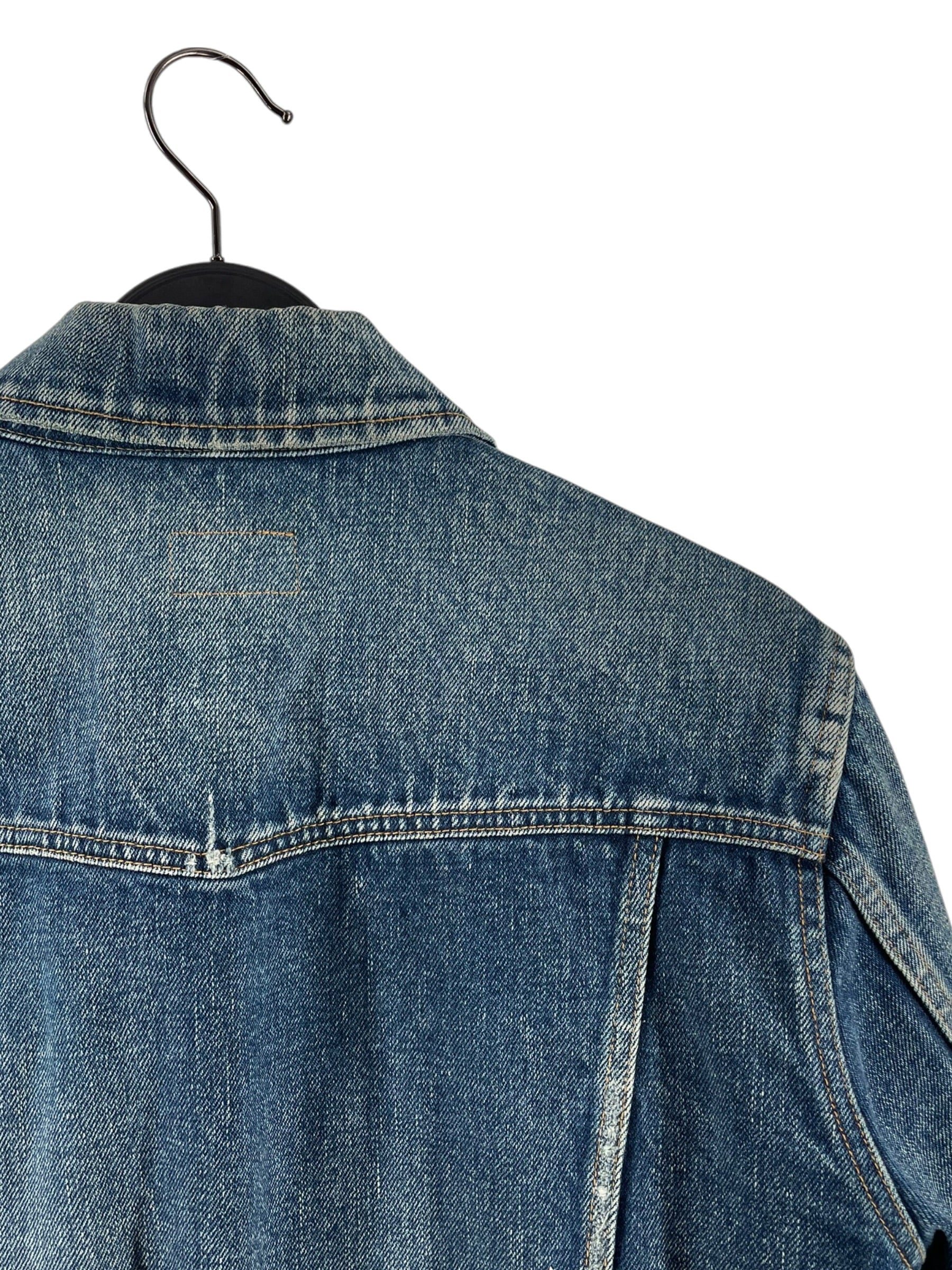 YVES SAINT LAURENT/Denim Jkt/L/Denim/BLU/DZ27 57286 DISTRESSED ON CLLR view 4