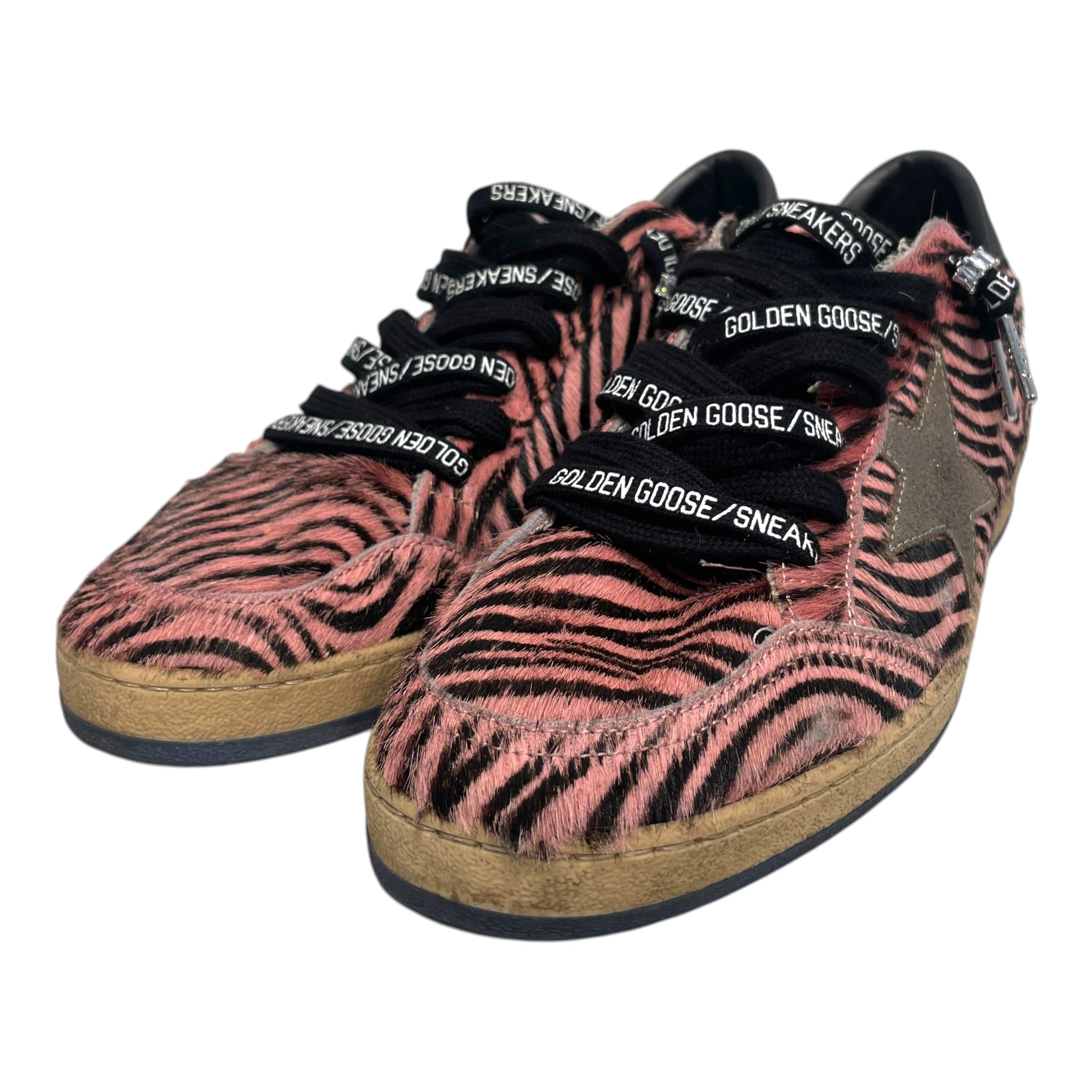 GOLDEN GOOSE/Low-Sneakers/EU 43/Animal Pattern/Fake Fur/PNK/Straight Tip/Zebra Ponyhair Ballstar view 3