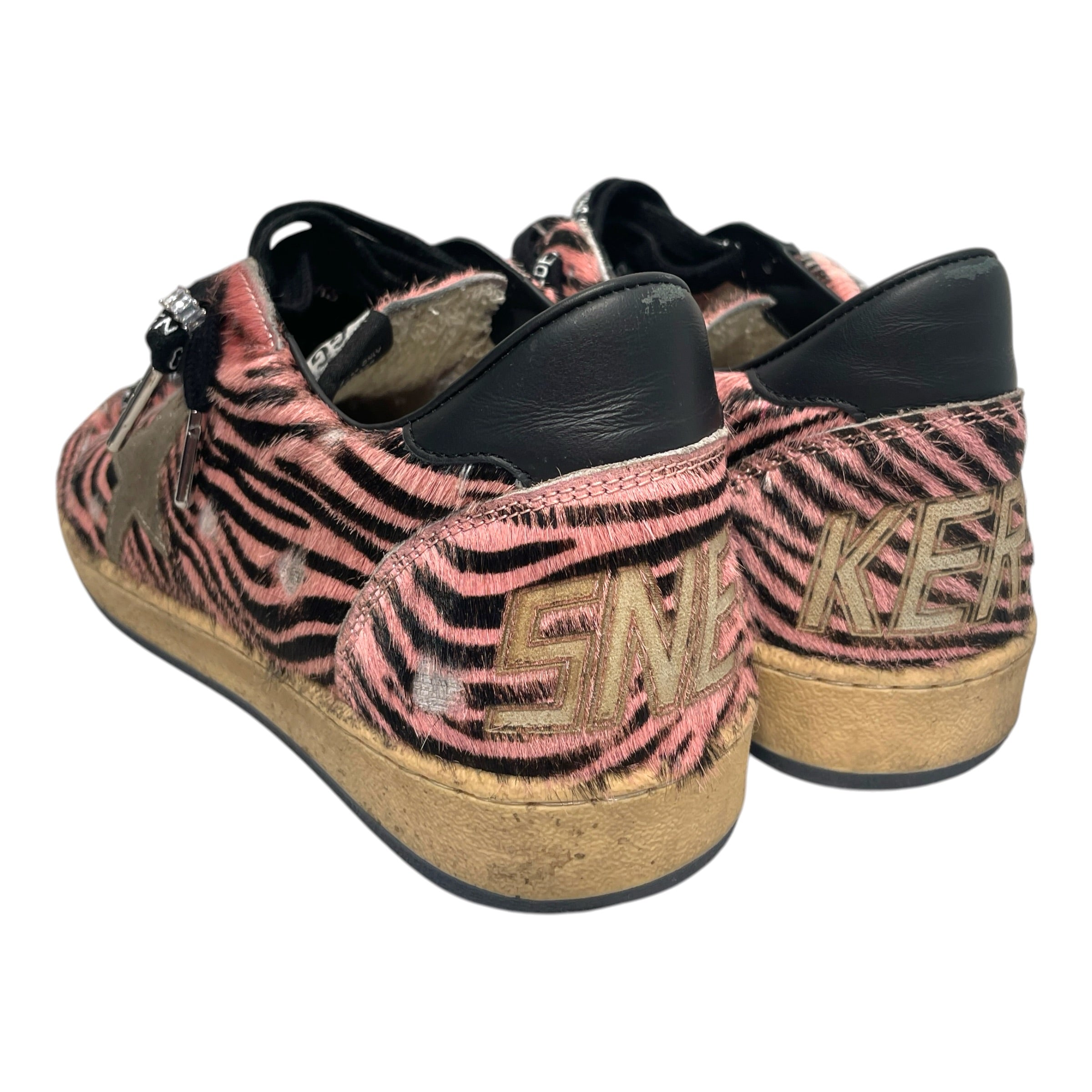 GOLDEN GOOSE/Low-Sneakers/EU 43/Animal Pattern/Fake Fur/PNK/Straight Tip/Zebra Ponyhair Ballstar view 2