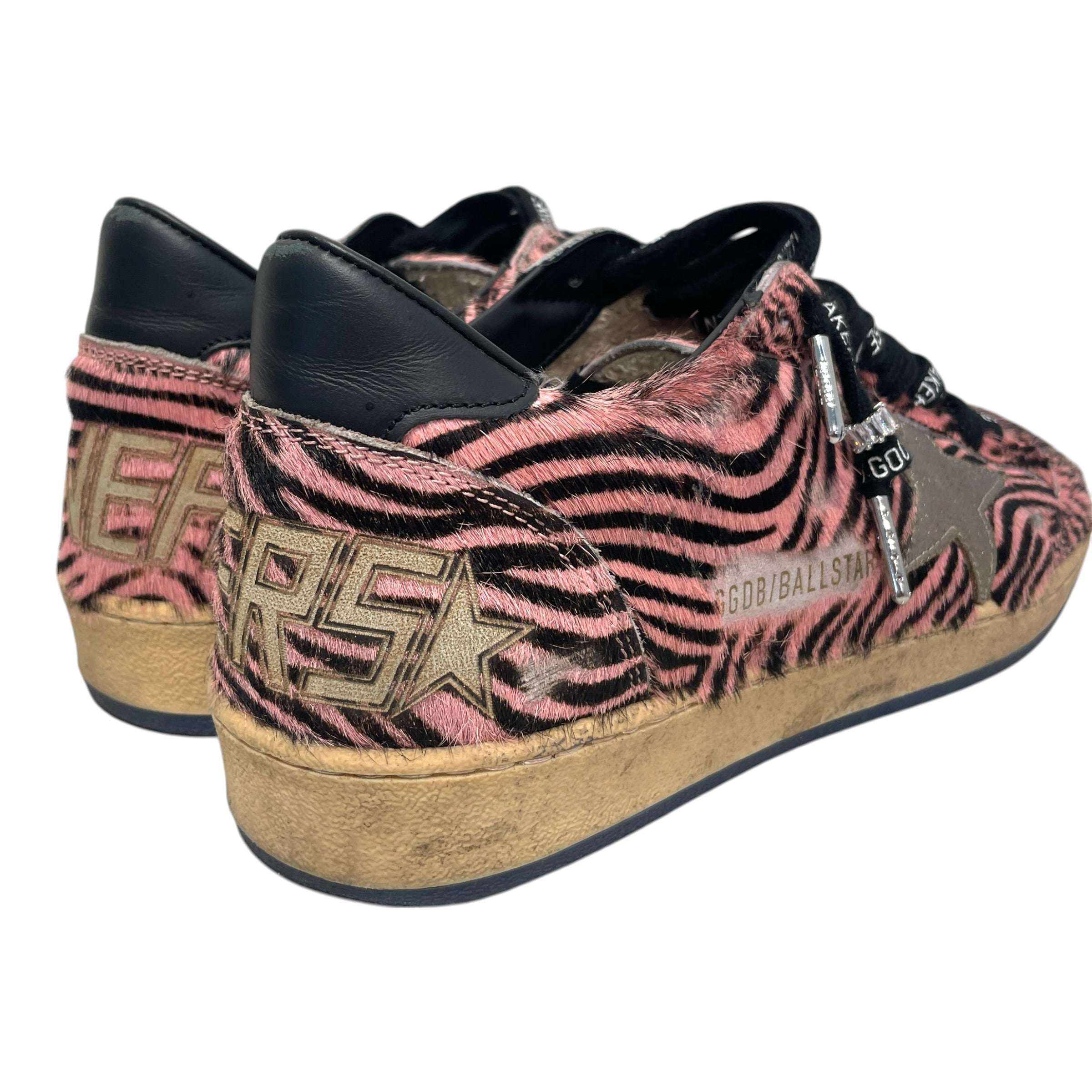 GOLDEN GOOSE/Low-Sneakers/EU 43/Animal Pattern/Fake Fur/PNK/Straight Tip/Zebra Ponyhair Ballstar view 4