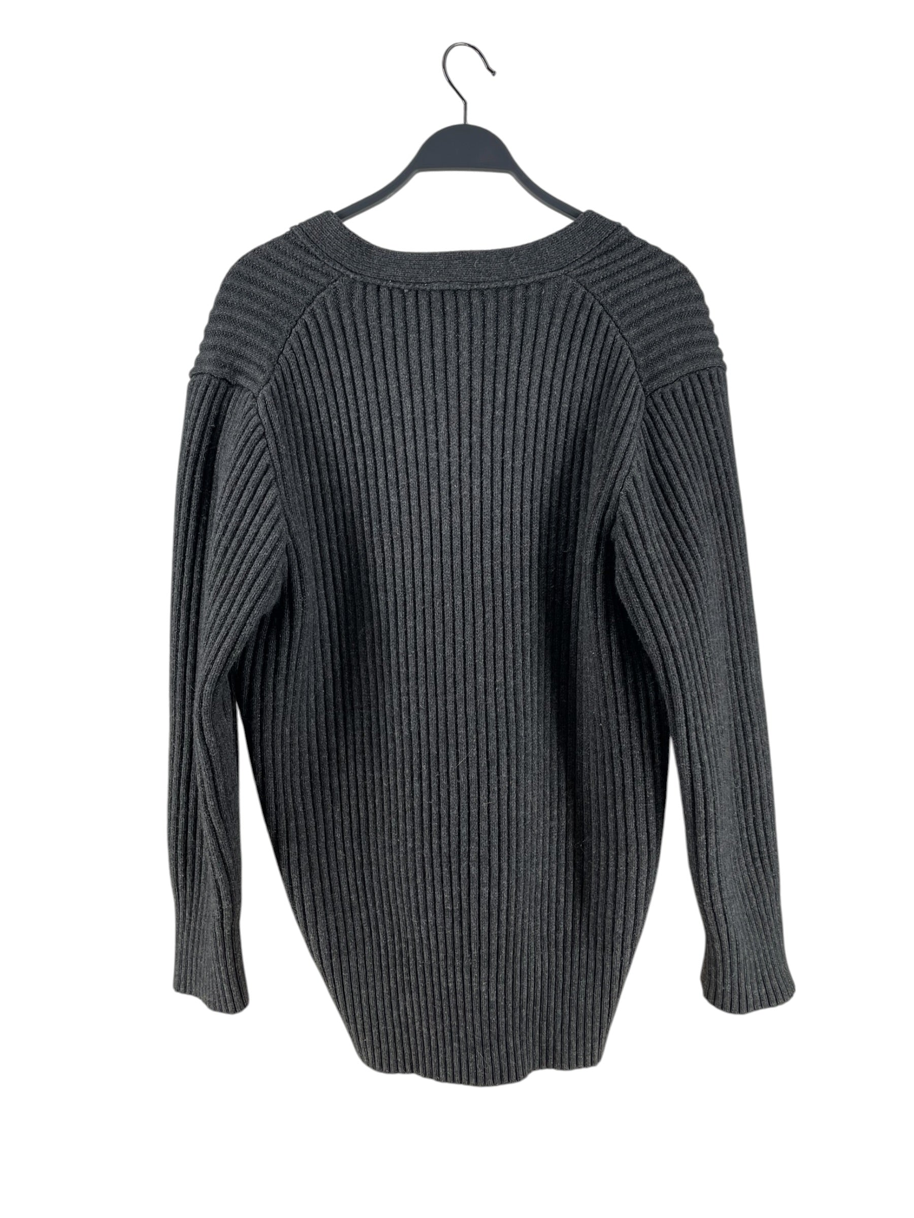 BURBERRY/Cardigan/L/Wool/GRY/TB RIB KNIT INTARSIA LOGO view 2