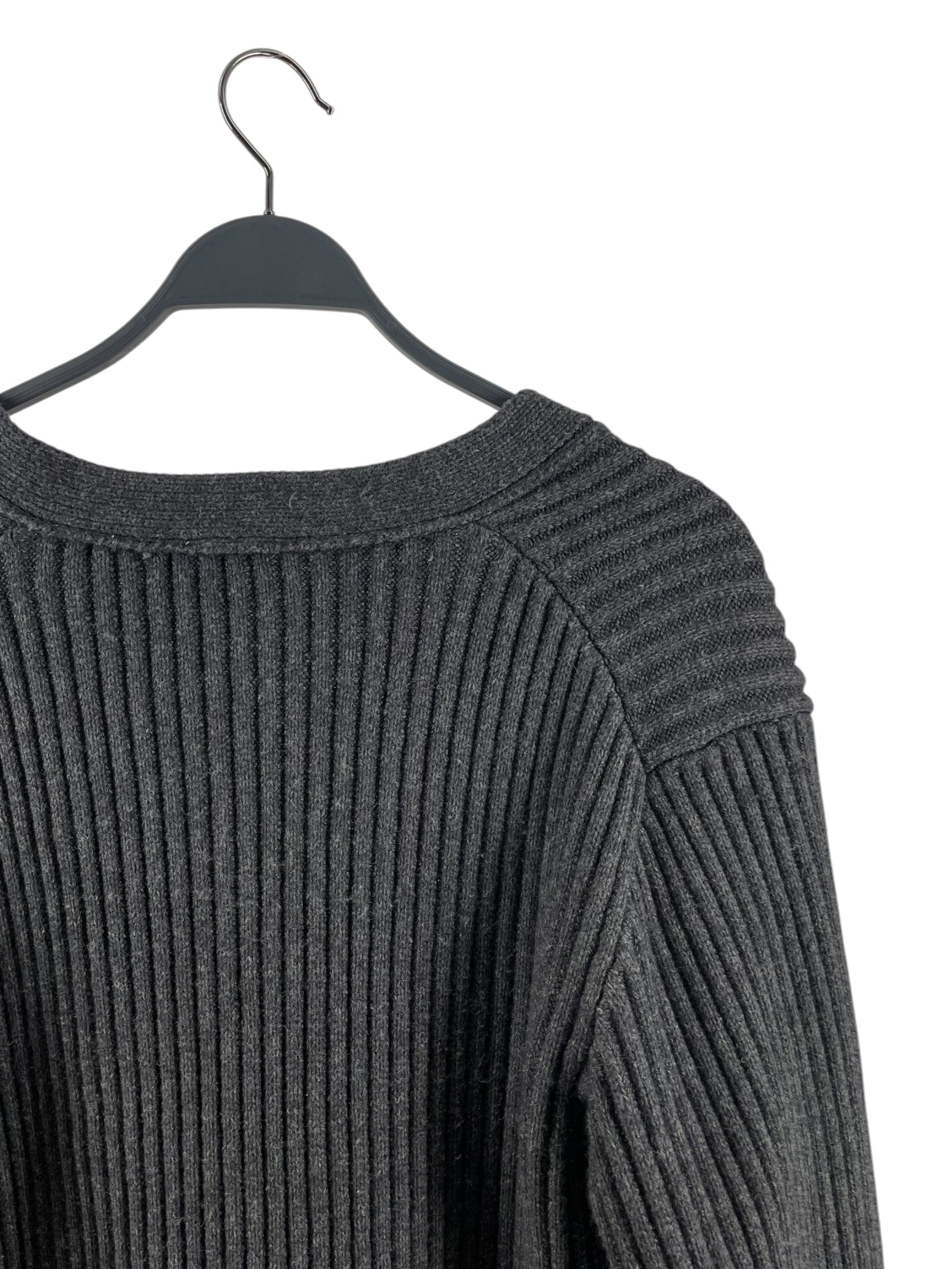 BURBERRY/Cardigan/L/Wool/GRY/TB RIB KNIT INTARSIA LOGO view 4