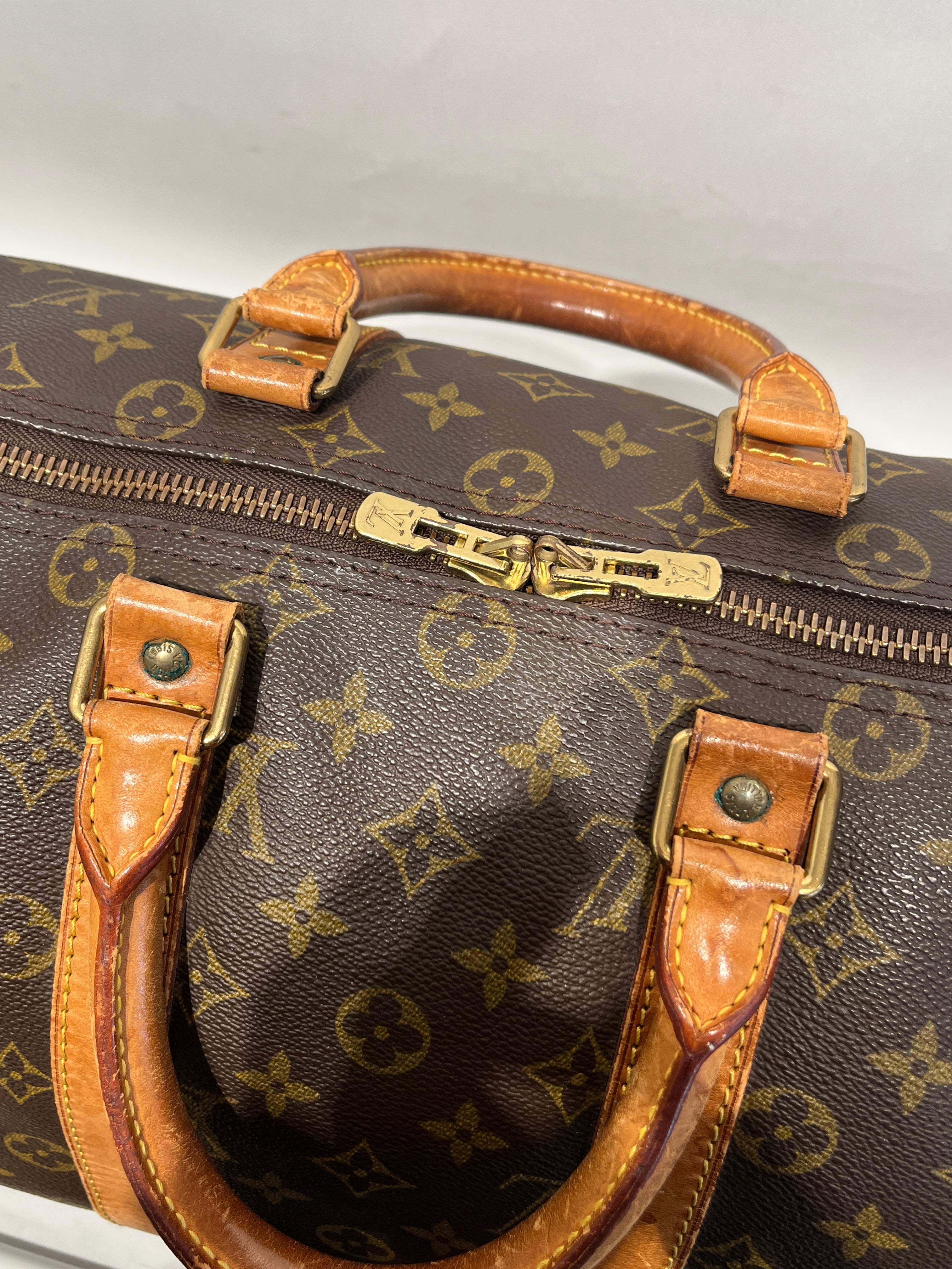 LOUIS VUITTON/Bag/Monogram/Leather/BRW/KEEPALL view 6