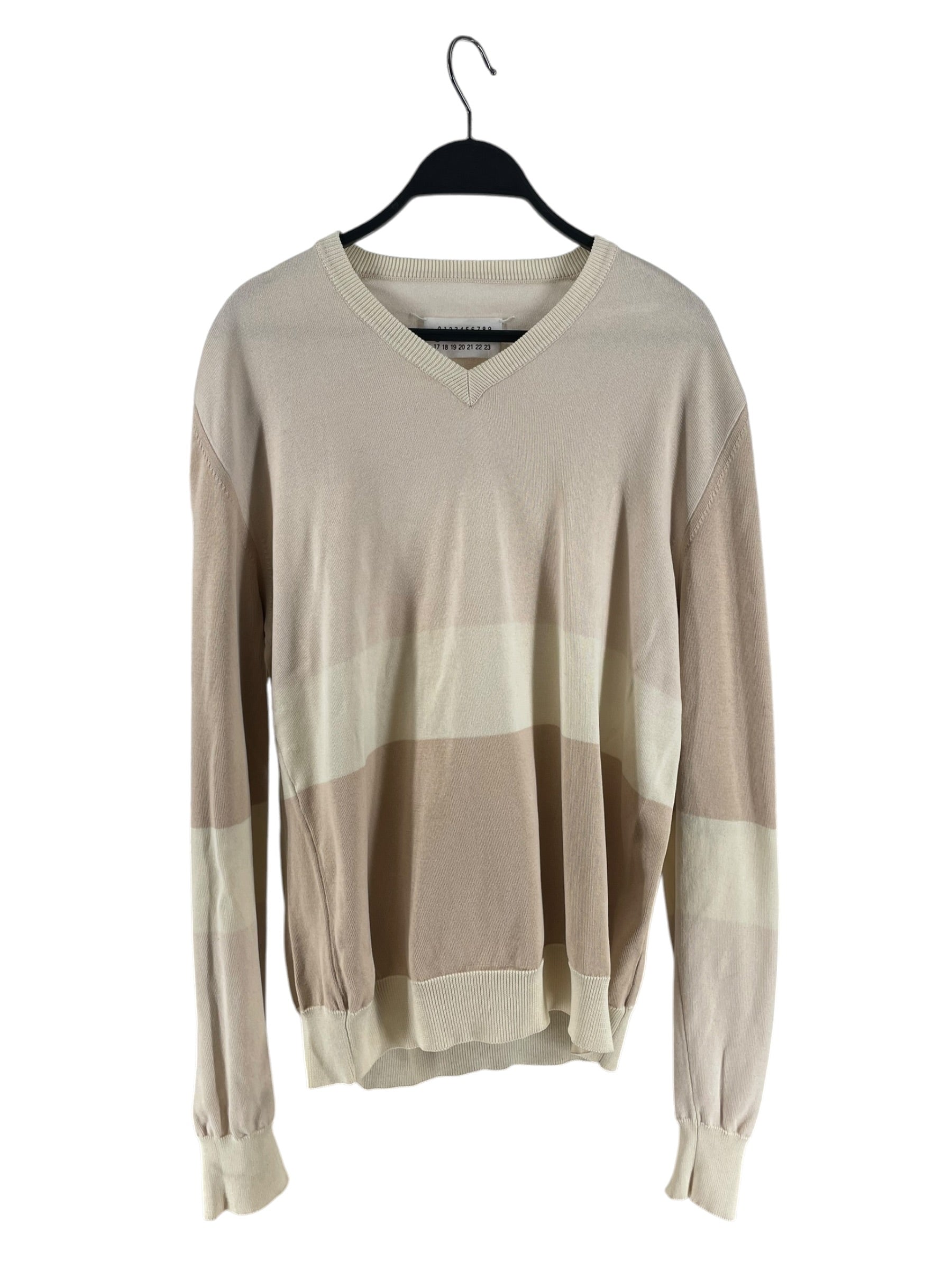 Maison Martin Margiela/Sweater/L/Cotton/CRM/STRIPE CREWNECK view 1