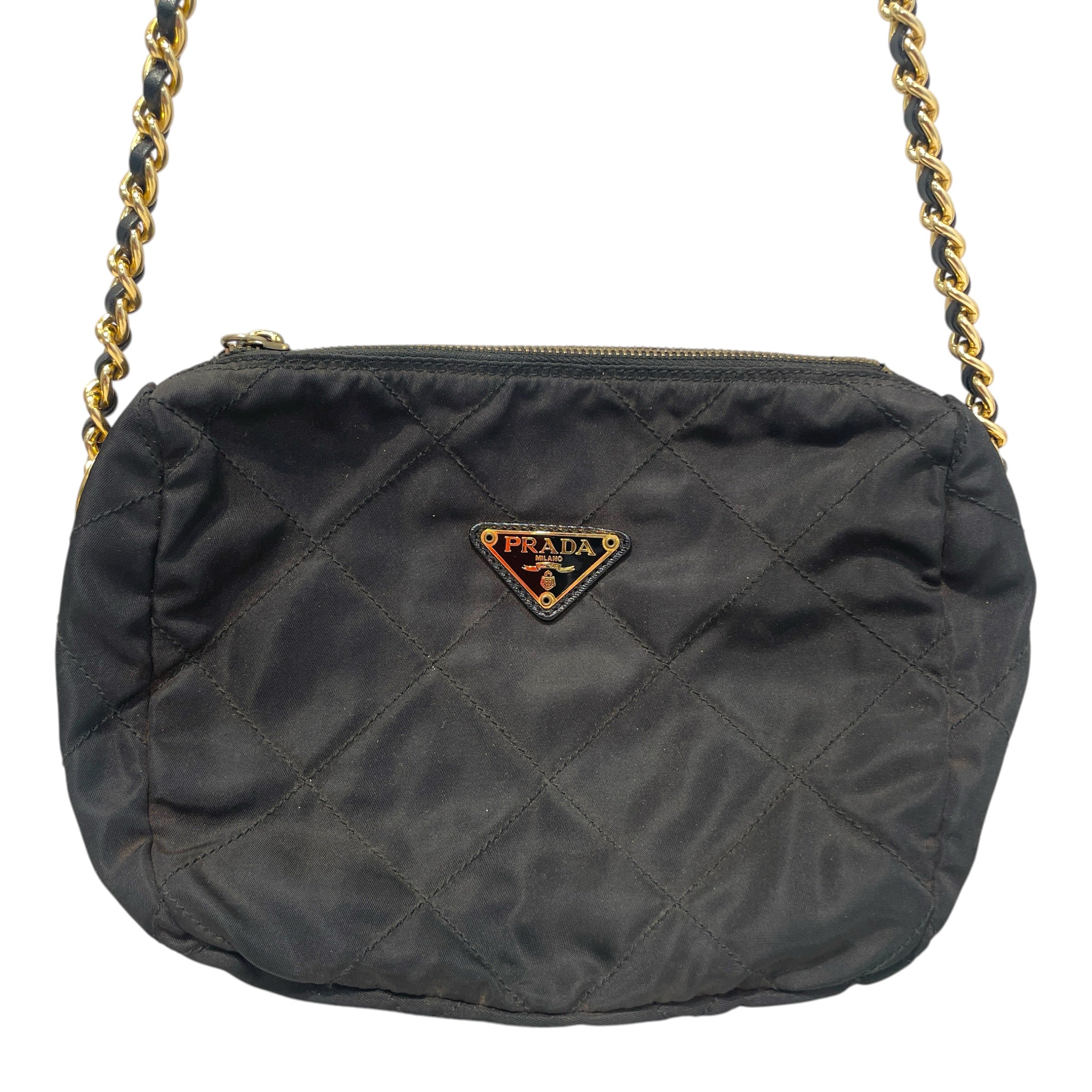 PRADA/Cross Body Bag/Nylon/BLK/Black Quilted Nylon 1995 Bag view 3