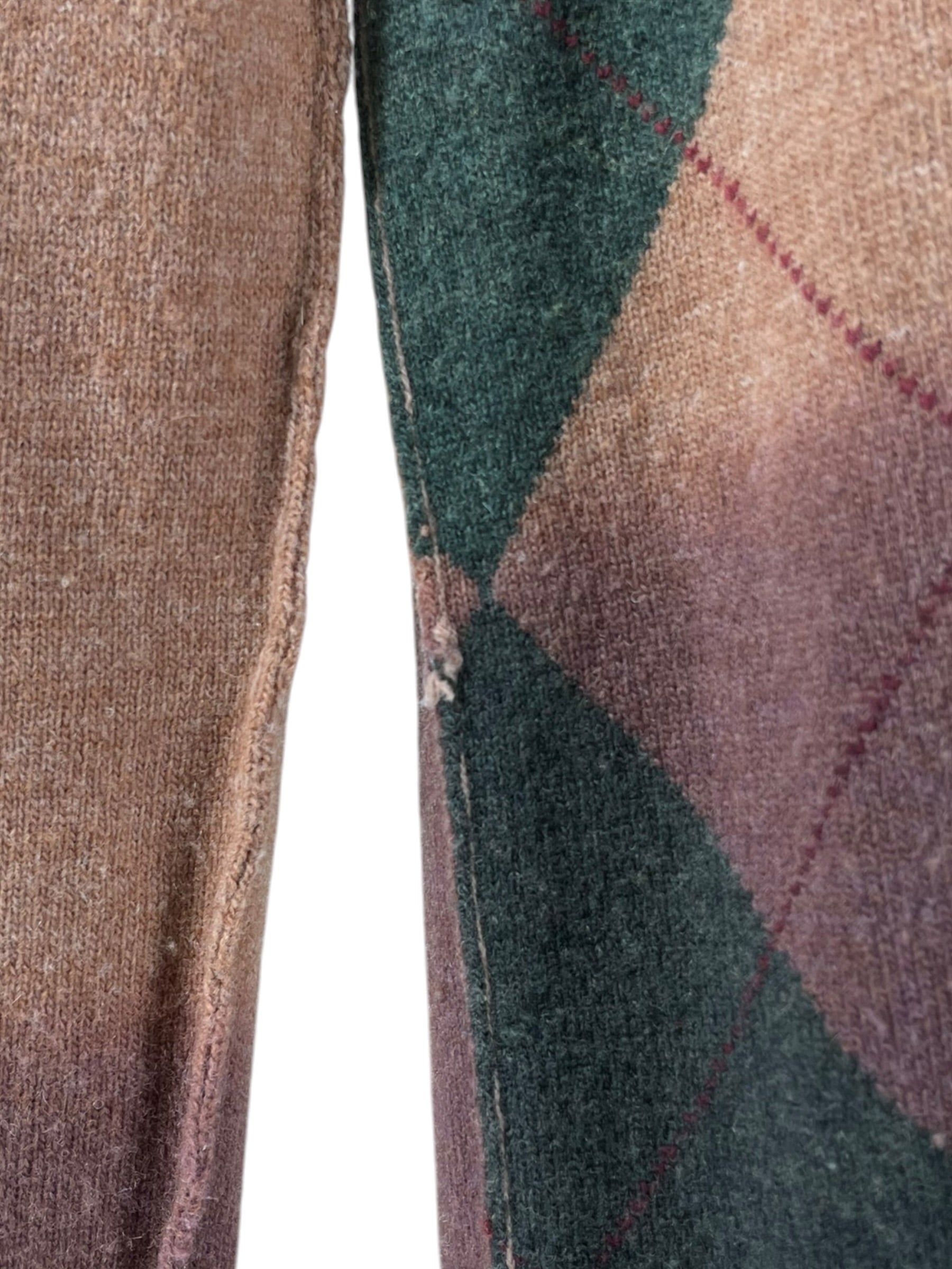 DOLCE&GABBANA/Sweater/M/All Over Print/Wool/BEG/V NECK ARGYLE FADE view 7