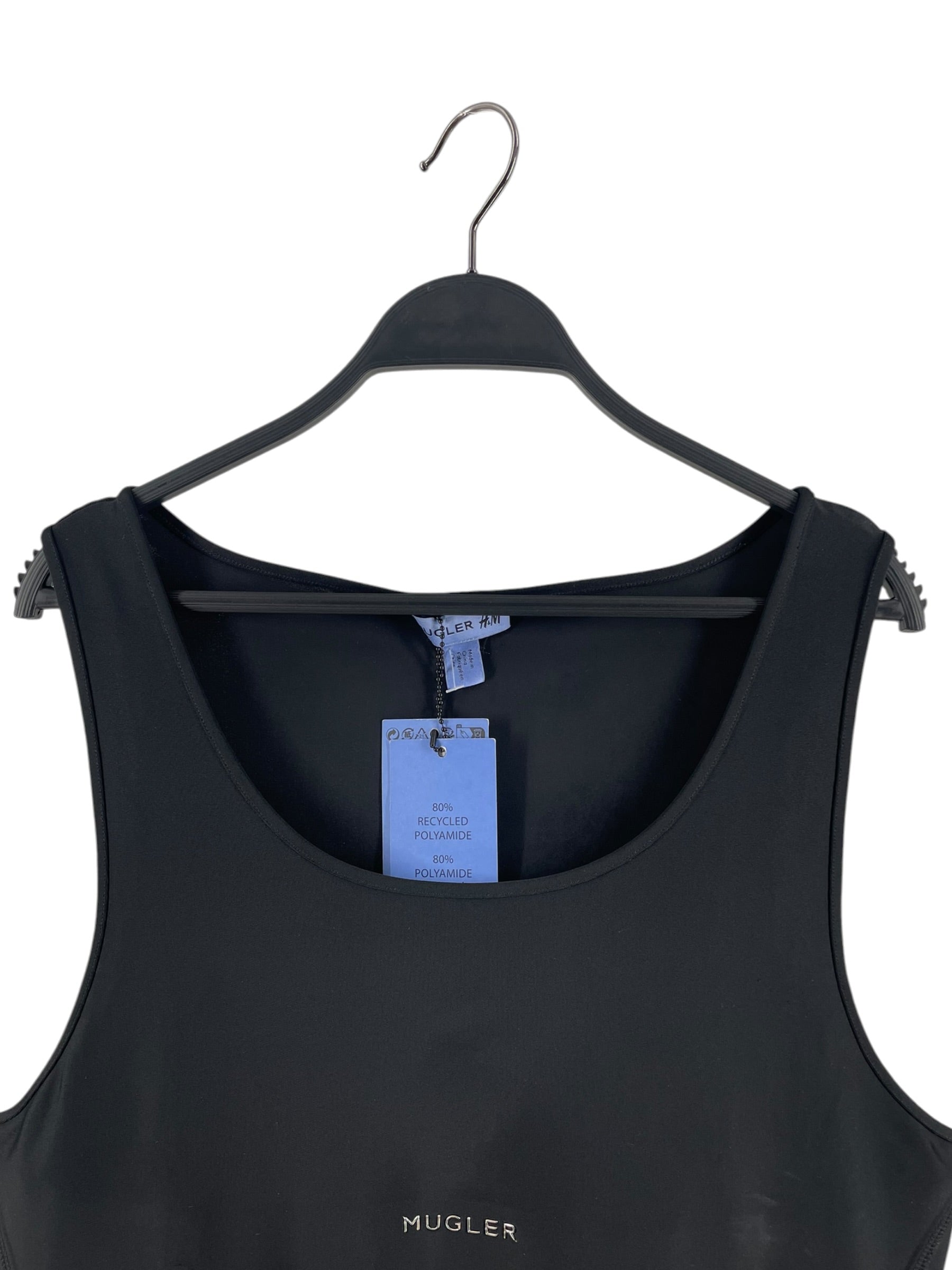 MUGLER/H&M/SS Cut & Sew/XL/Polyester/BLK/BLACK CORSET WAIST TANK TOP view 3