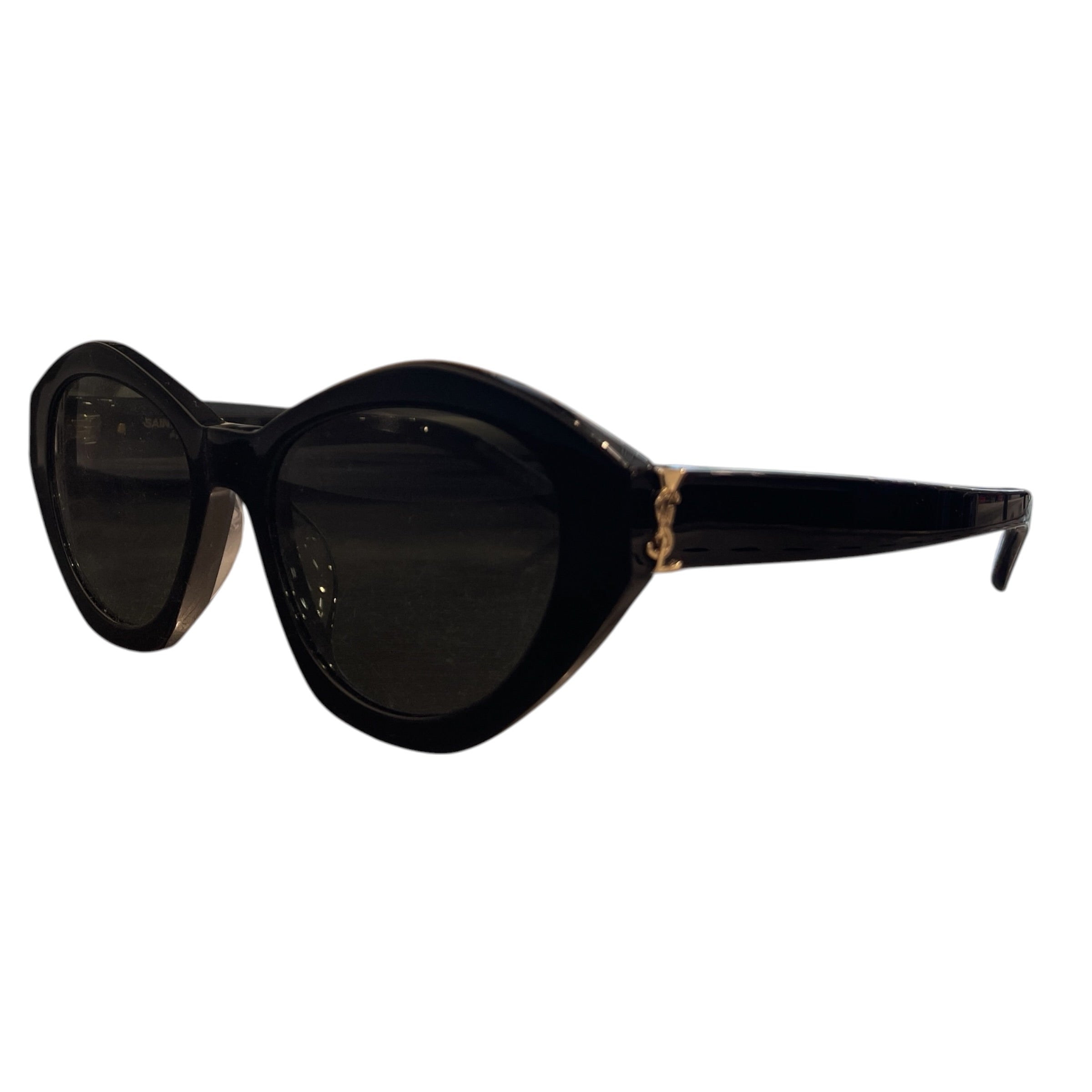 YVES SAINT LAURENT/Sunglasses/Plastic/BLK/L's/ysl black and gold view 2