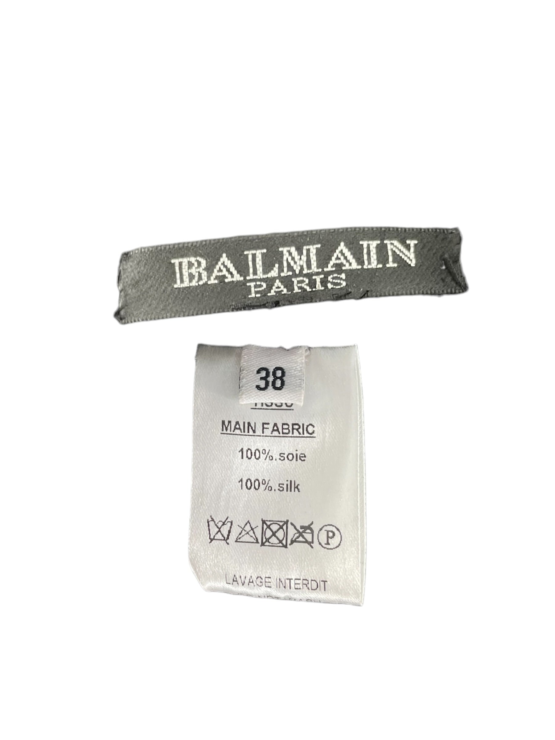 BALMAIN/LS Blouse/38/Silk/BLK/SEQUIN SHOUDLER PAD, NECK BOW view 5