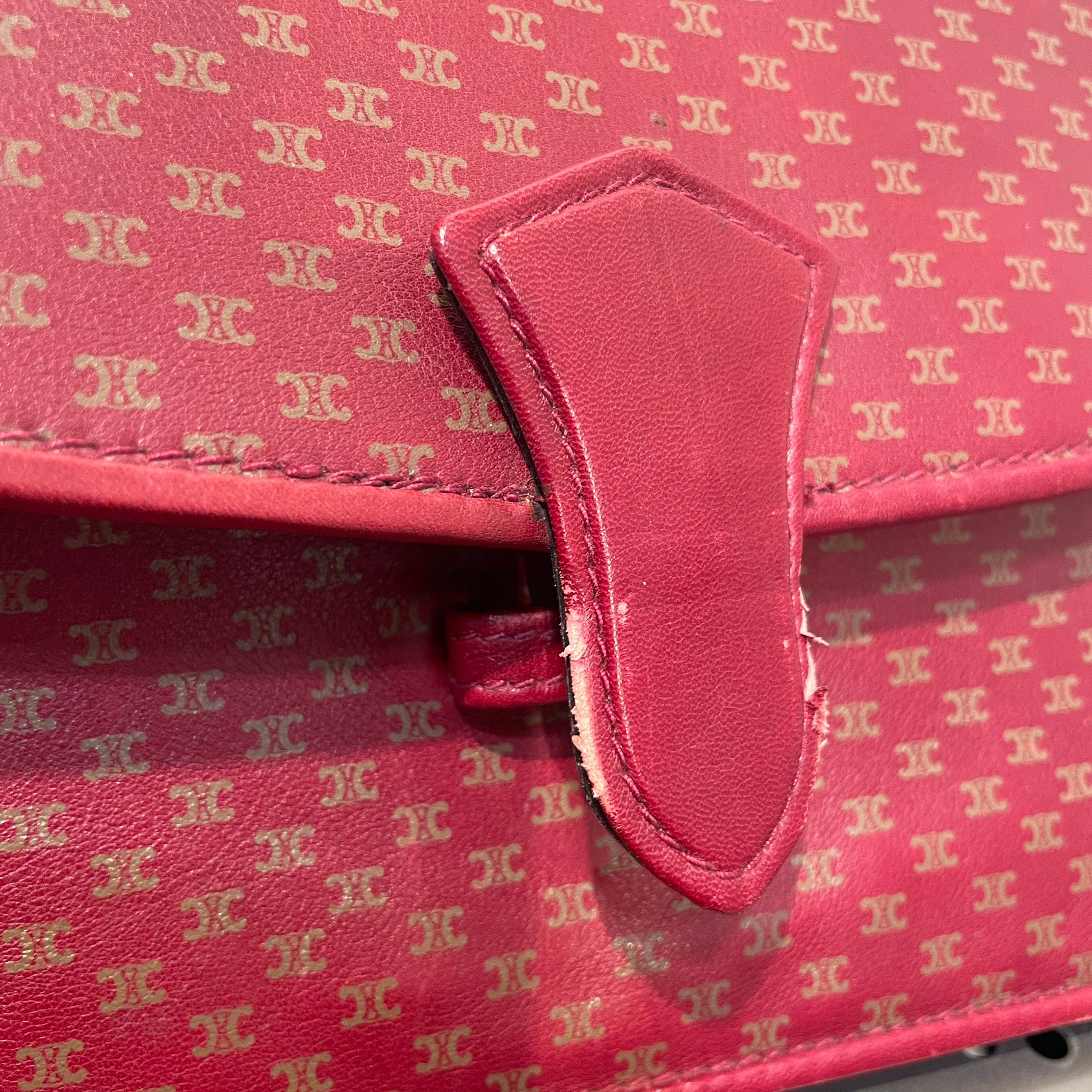 CELINE/Clutch Bag/Monogram/Leather/RED/Bordeaux/Red Monogram Clutch view 5
