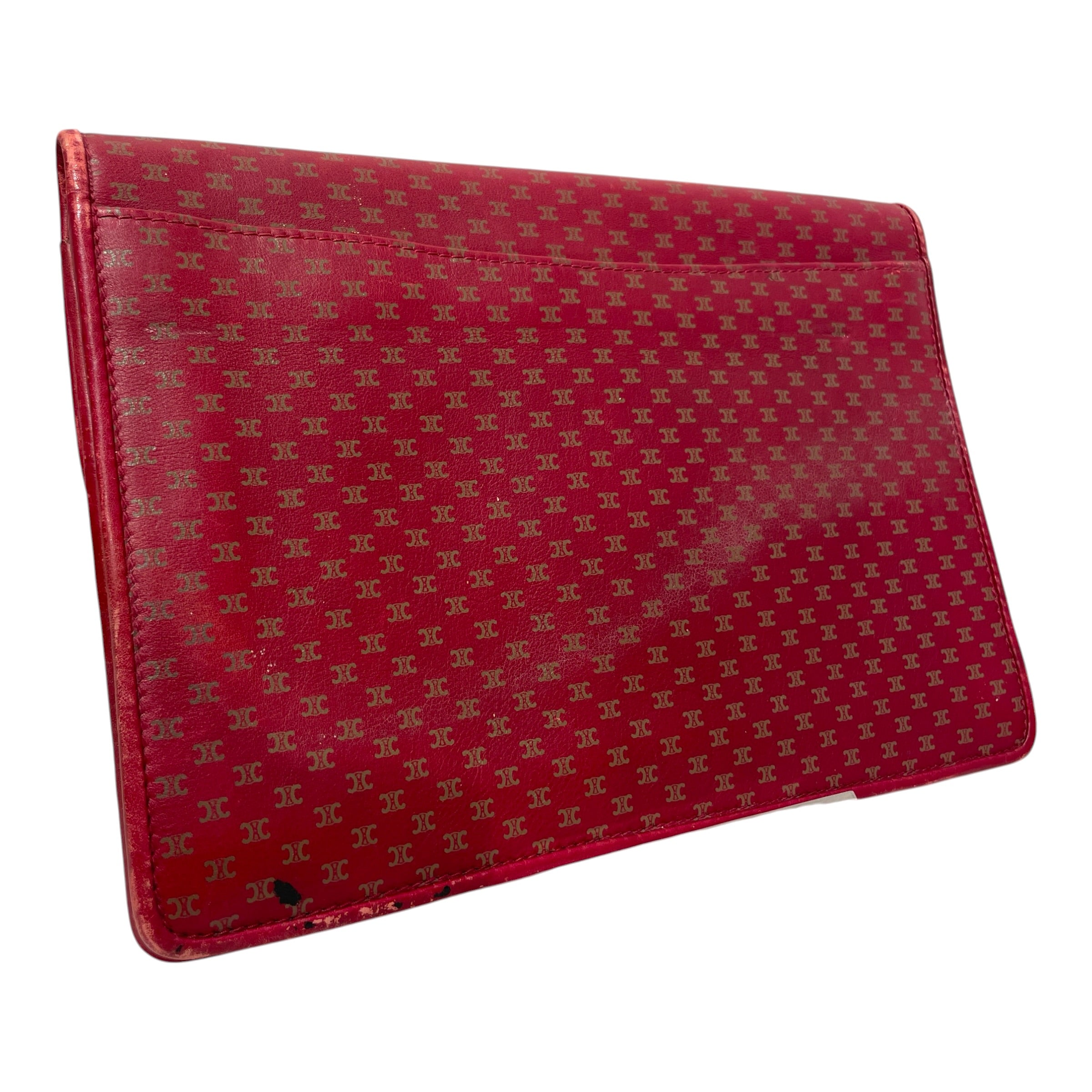 CELINE/Clutch Bag/Monogram/Leather/RED/Bordeaux/Red Monogram Clutch view 2