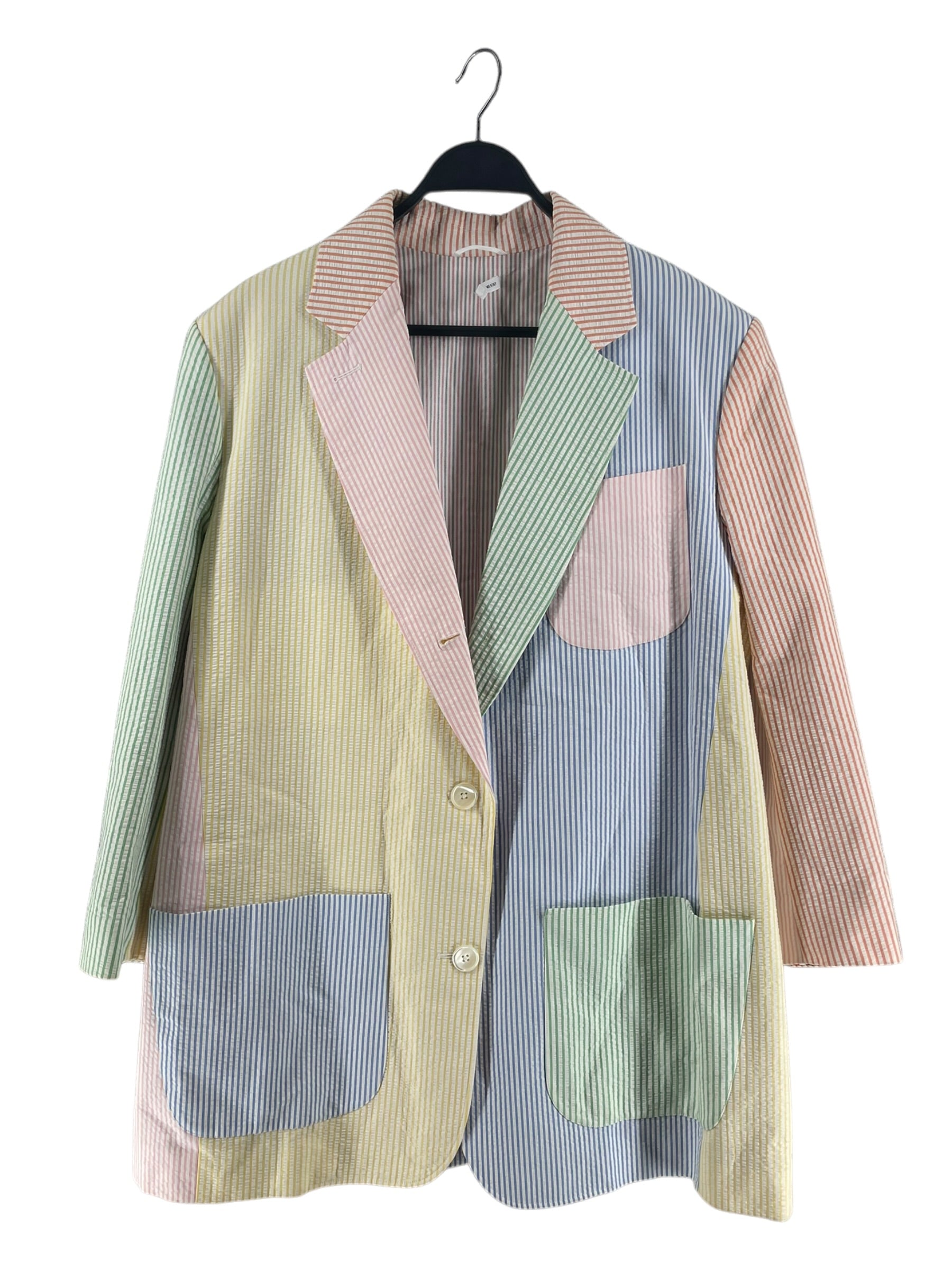 THOM BROWNE. NEW YORK/Tailored Jkt/40/Cotton/MLT/Stripe/MULTI COLOR STRIPE BLAZER view 1