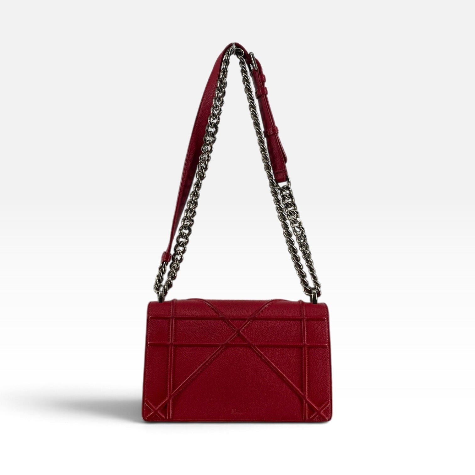 Christian Dior/Cross Body Bag/Leather/RED/13-BO-0116/SLV SHEILD BUCKLE view 3