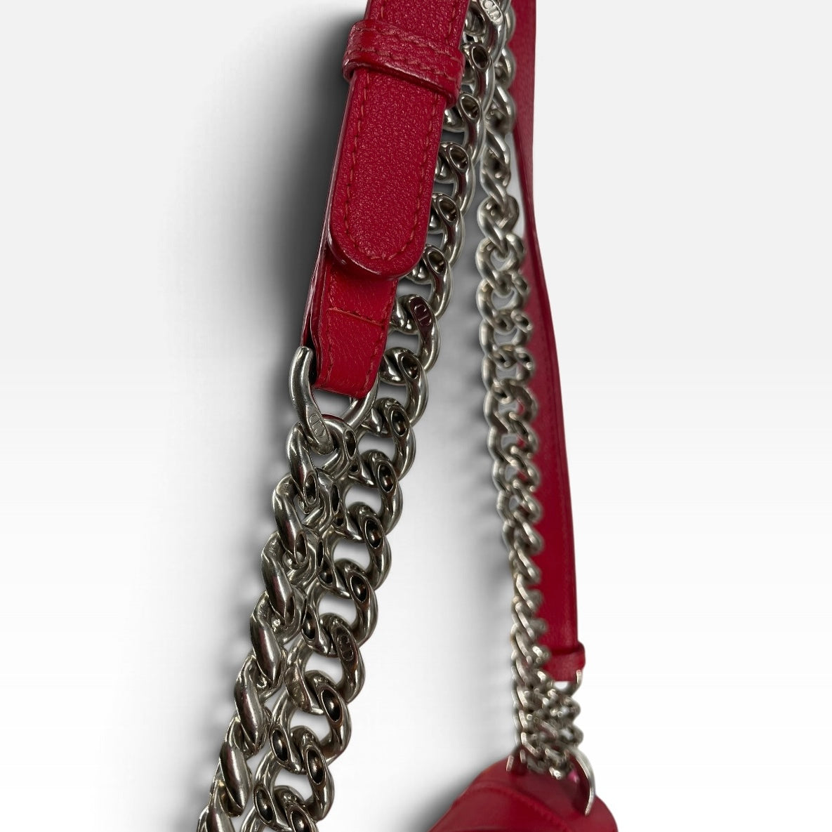 Christian Dior/Cross Body Bag/Leather/RED/13-BO-0116/SLV SHEILD BUCKLE view 6