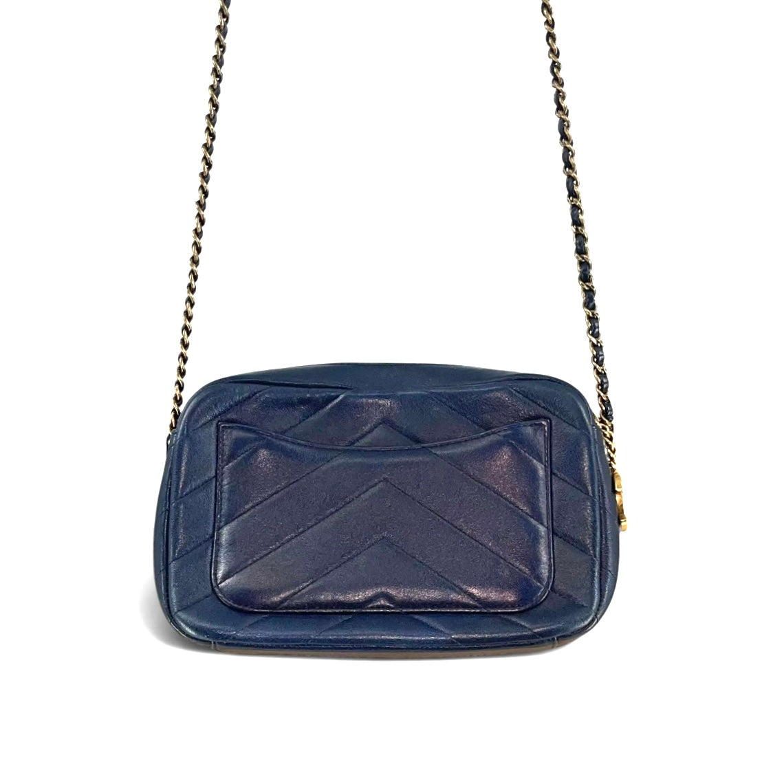 CHANEL/Cross Body Bag/Lambskin/NVY/22212029/CHEVRON CC CAMERA BAG view 2