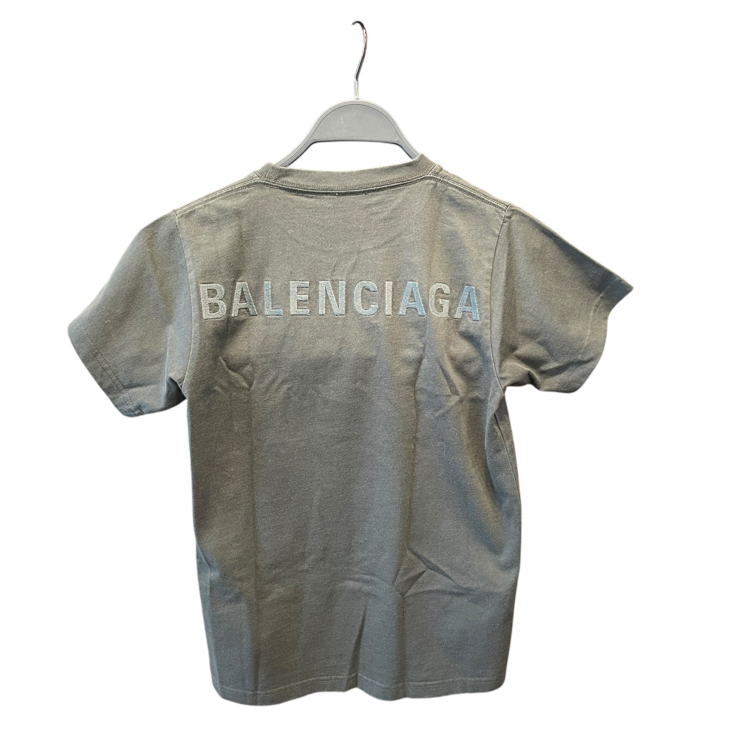 BALENCIAGA/T-Shirt/XS/Cotton/GRY/Back Embroidered Logo Tee view 2