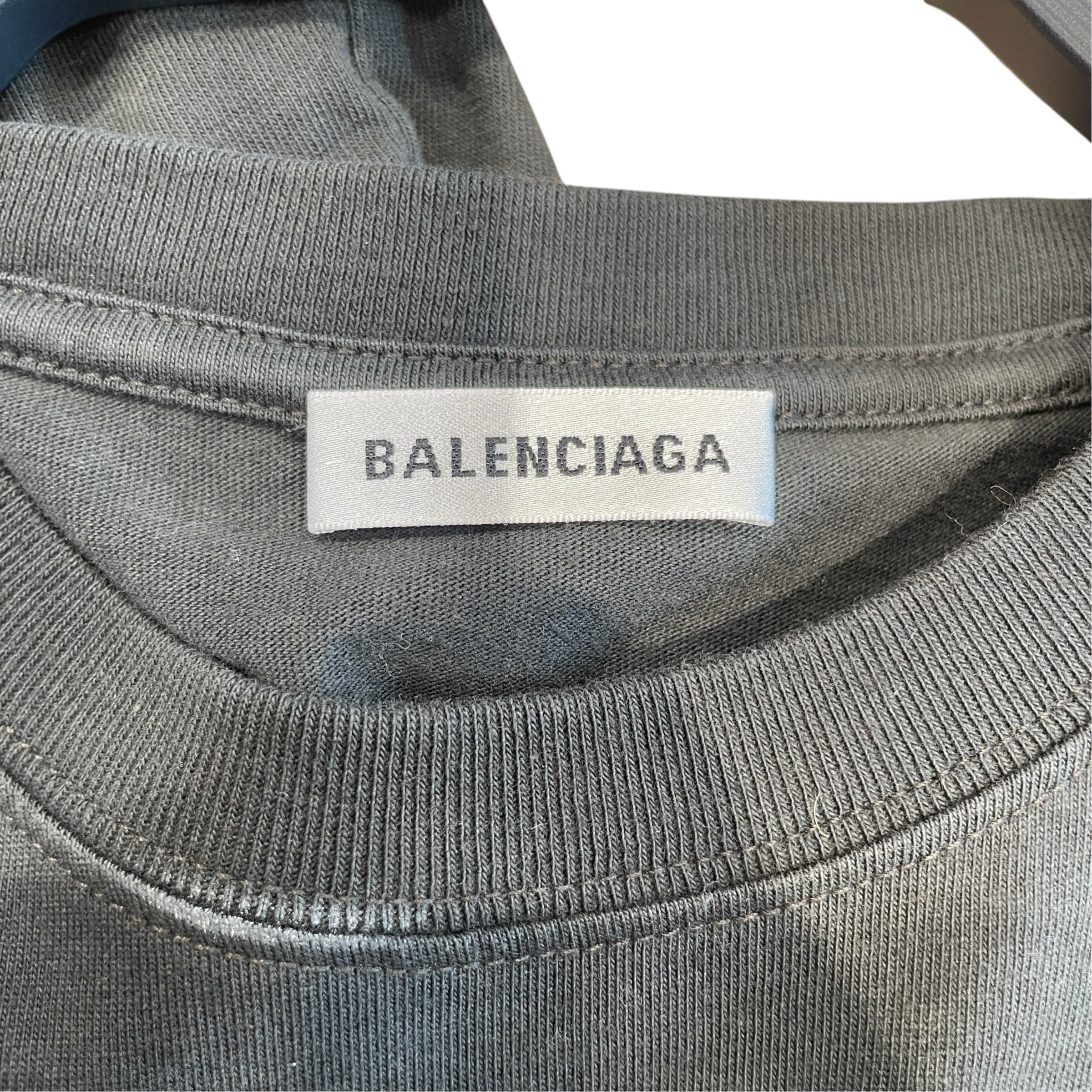 BALENCIAGA/T-Shirt/XS/Cotton/GRY/Back Embroidered Logo Tee view 3