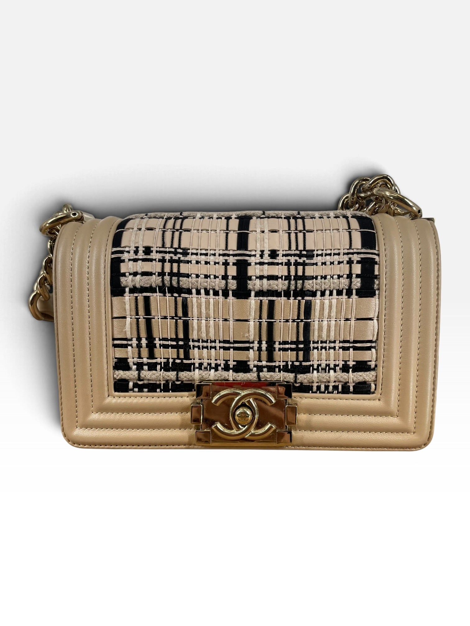 CHANEL/Cross Body Bag/Leather/BEG/28010988/NUDE BOY BAG view 1