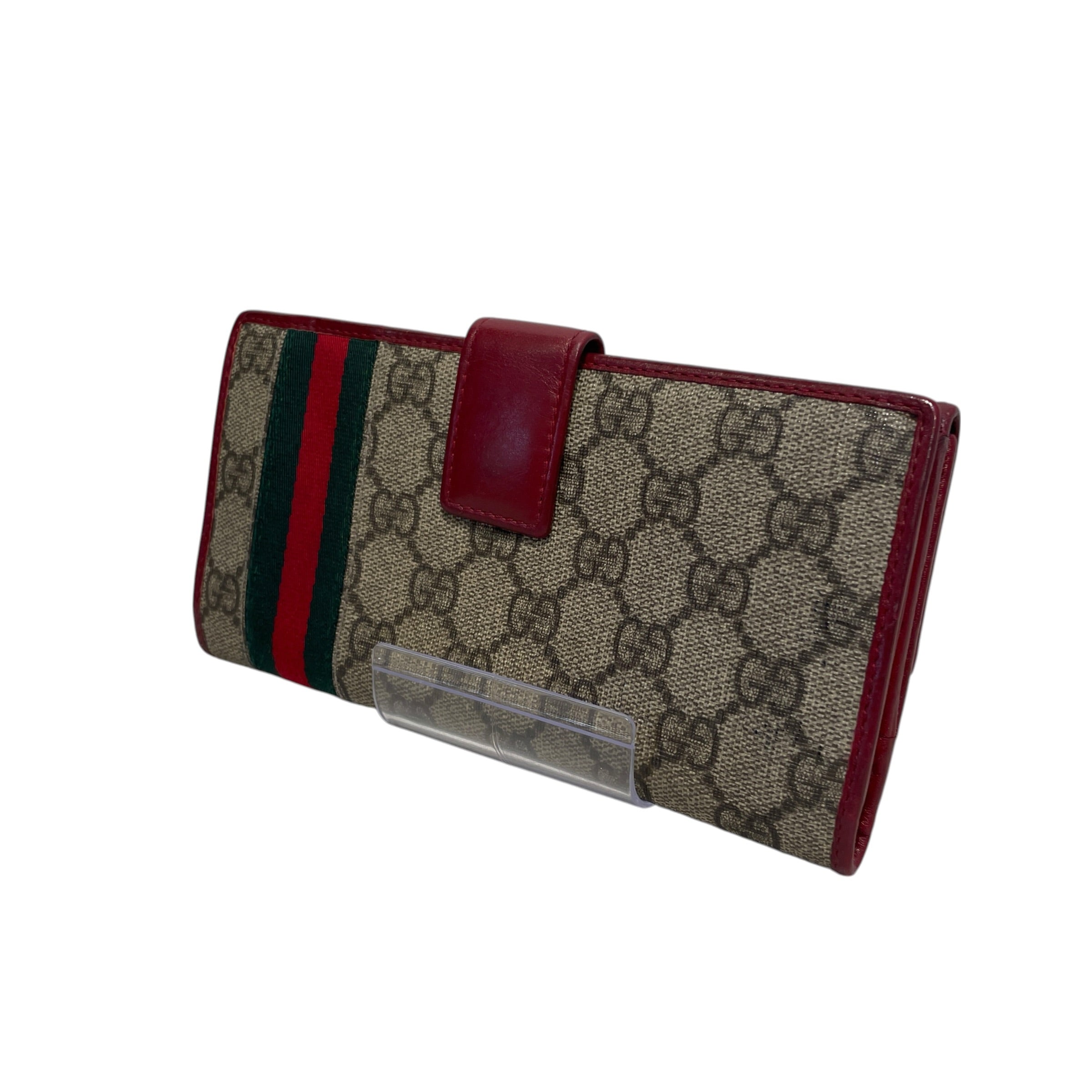 GUCCI/Long Wallet/Monogram/Leather/BRW/L's/GG Supreme Web Continental view 2