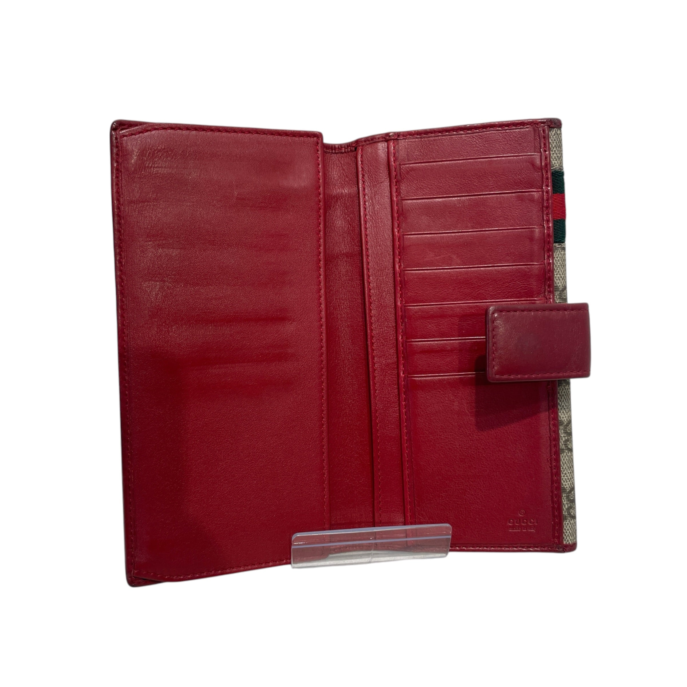 GUCCI/Long Wallet/Monogram/Leather/BRW/L's/GG Supreme Web Continental view 4