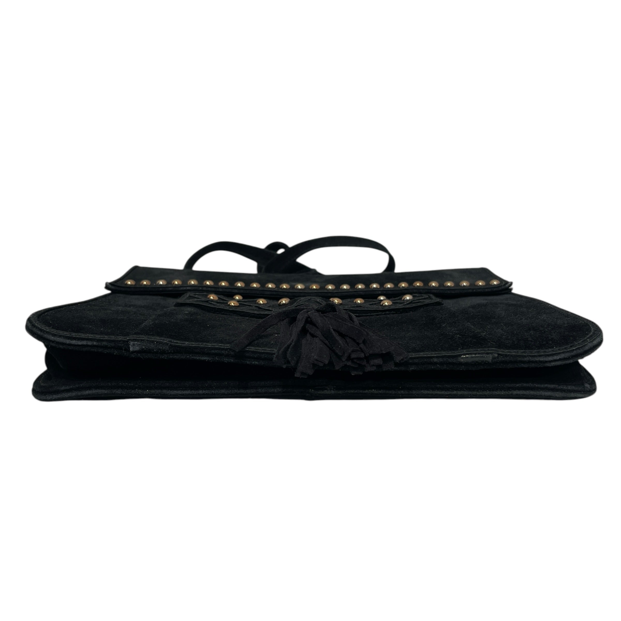 YVES SAINT LAURENT rive gauche/Cross Body Bag/Suede/BLK/Studded Vintage Bag view 3