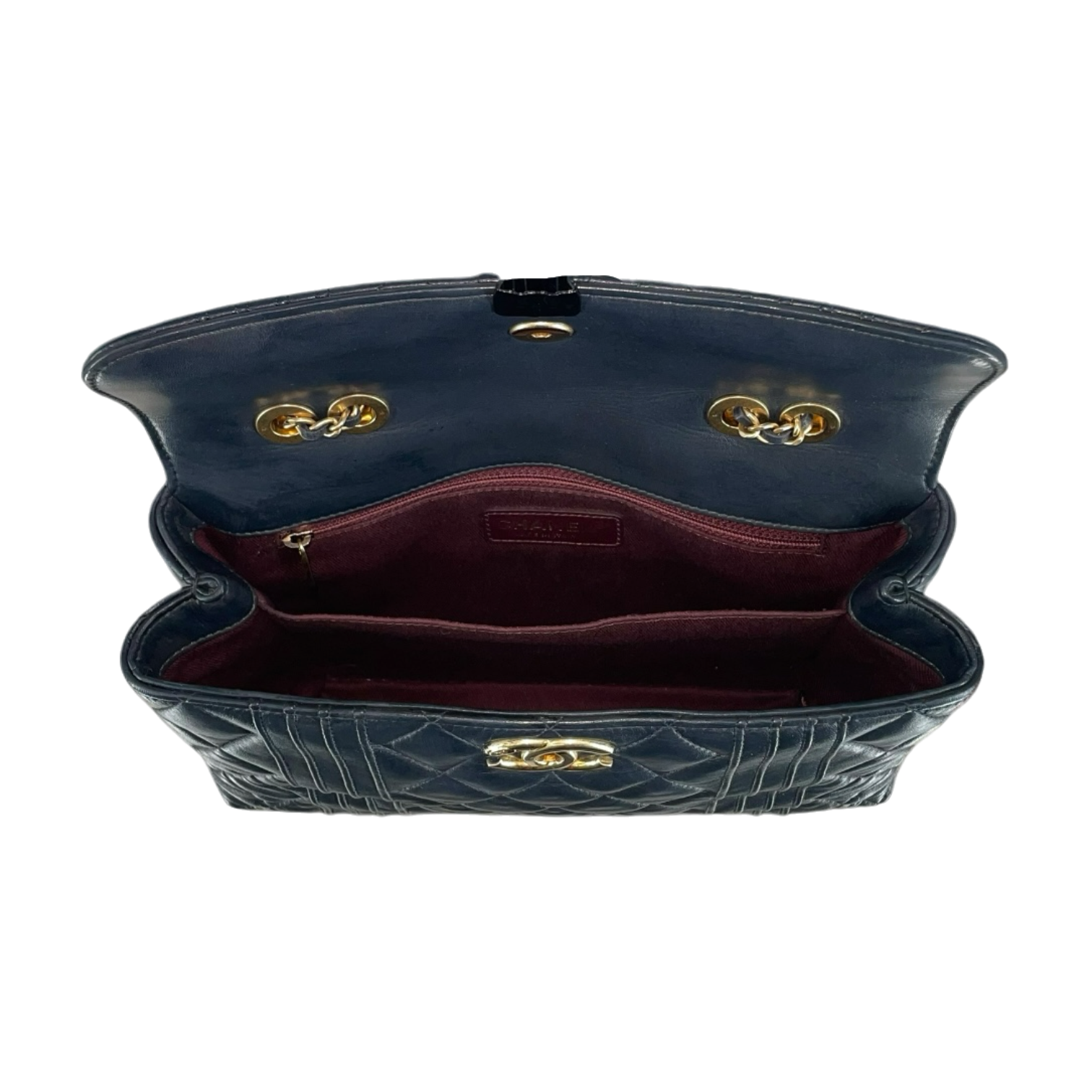 CHANEL/Cross Body Bag/Leather/NVY/20139010/FLAP REVERSE view 5