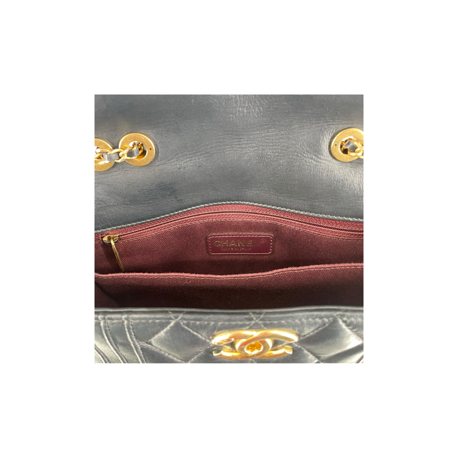 CHANEL/Cross Body Bag/Leather/NVY/20139010/FLAP REVERSE view 6