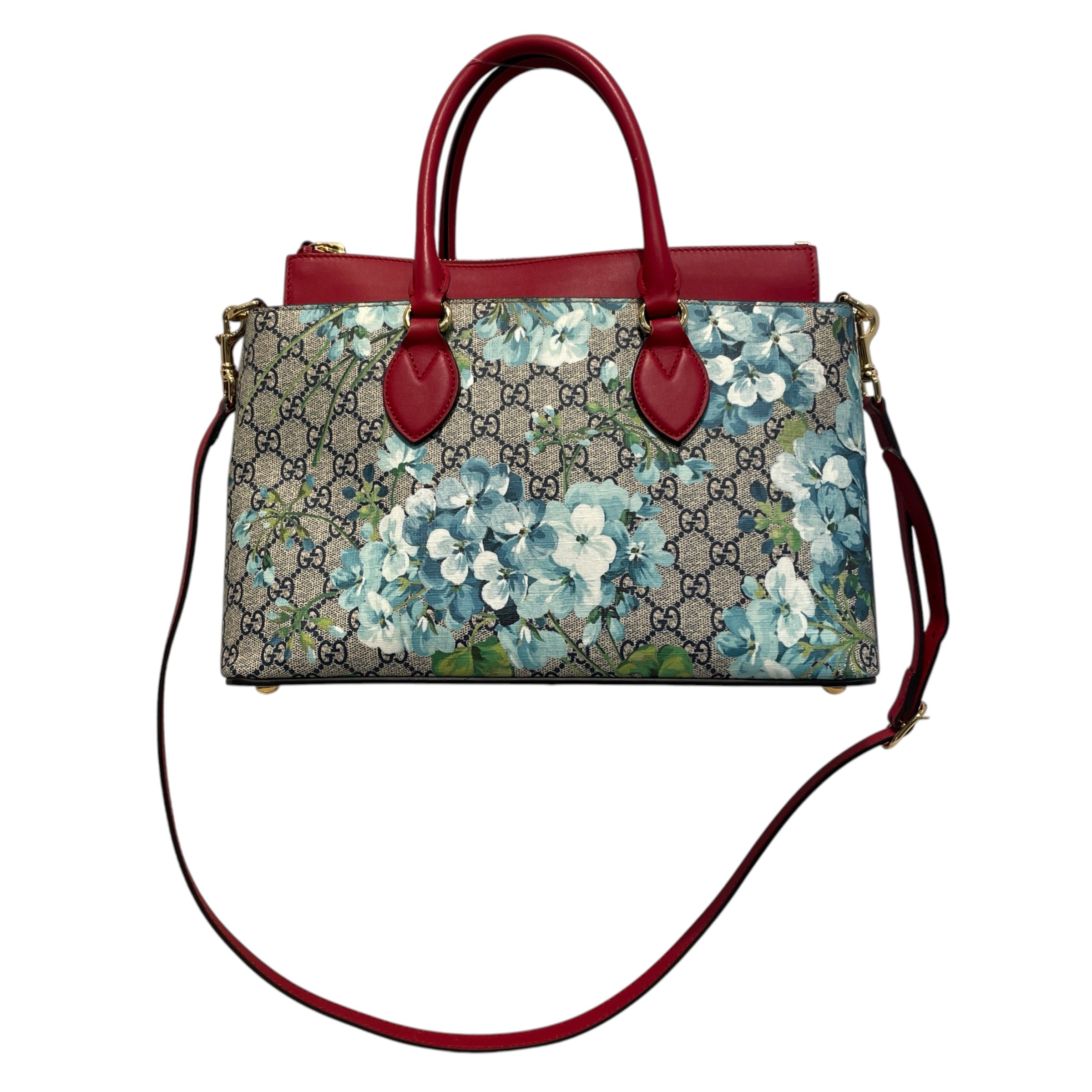 GUCCI/Hand Bag/All Over Print/Leather/GRY/Blooms Monogram Zip Top view 1
