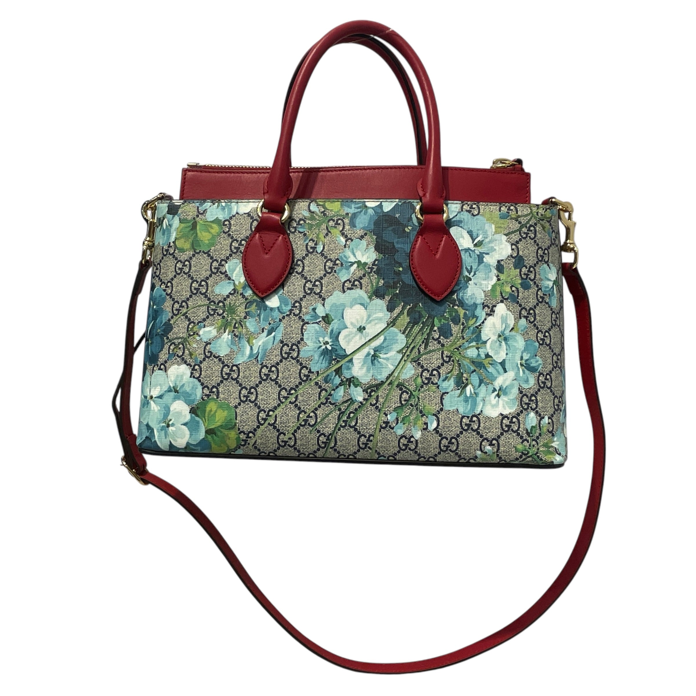 GUCCI/Hand Bag/All Over Print/Leather/GRY/Blooms Monogram Zip Top view 2