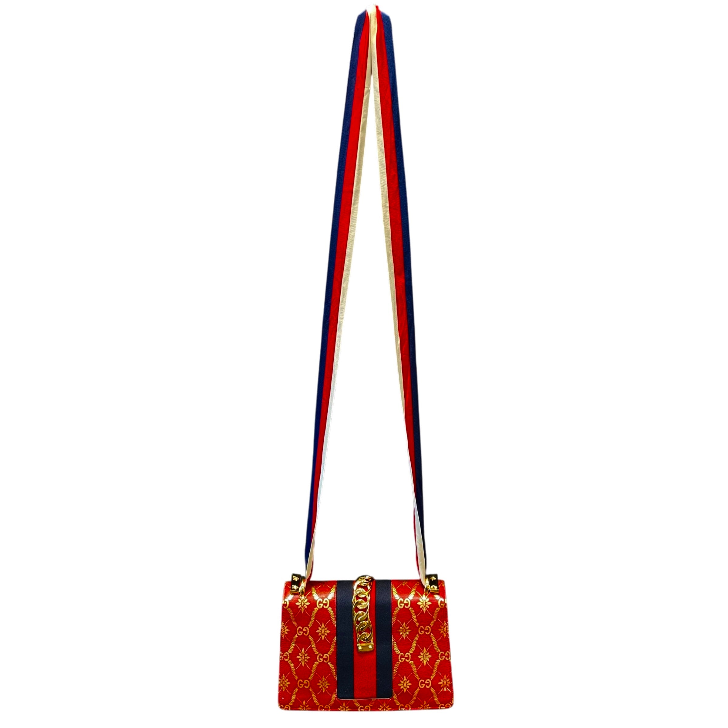 GUCCI/Cross Body Bag/All Over Print/Leather/RED/Sylvie Shoulder view 2