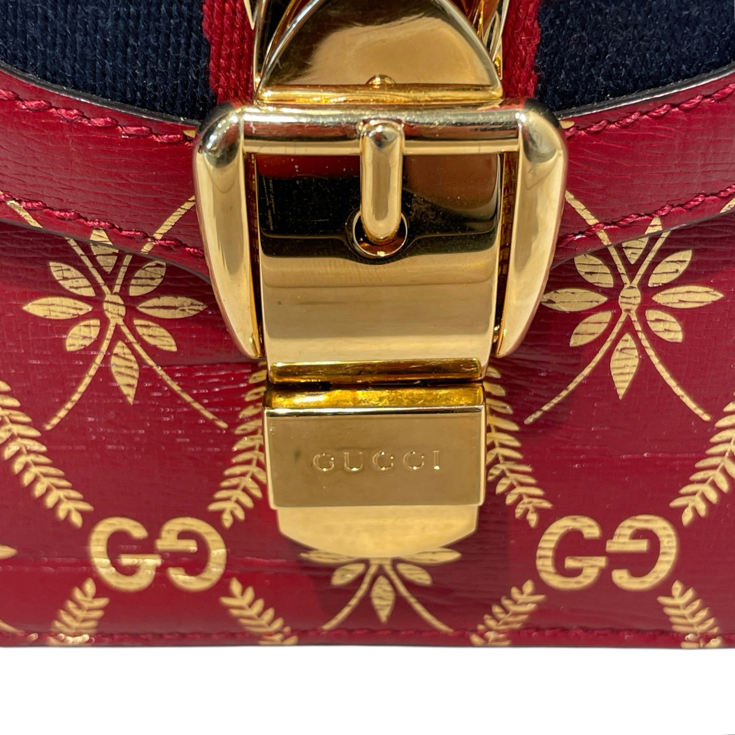 GUCCI/Cross Body Bag/All Over Print/Leather/RED/Sylvie Shoulder view 5
