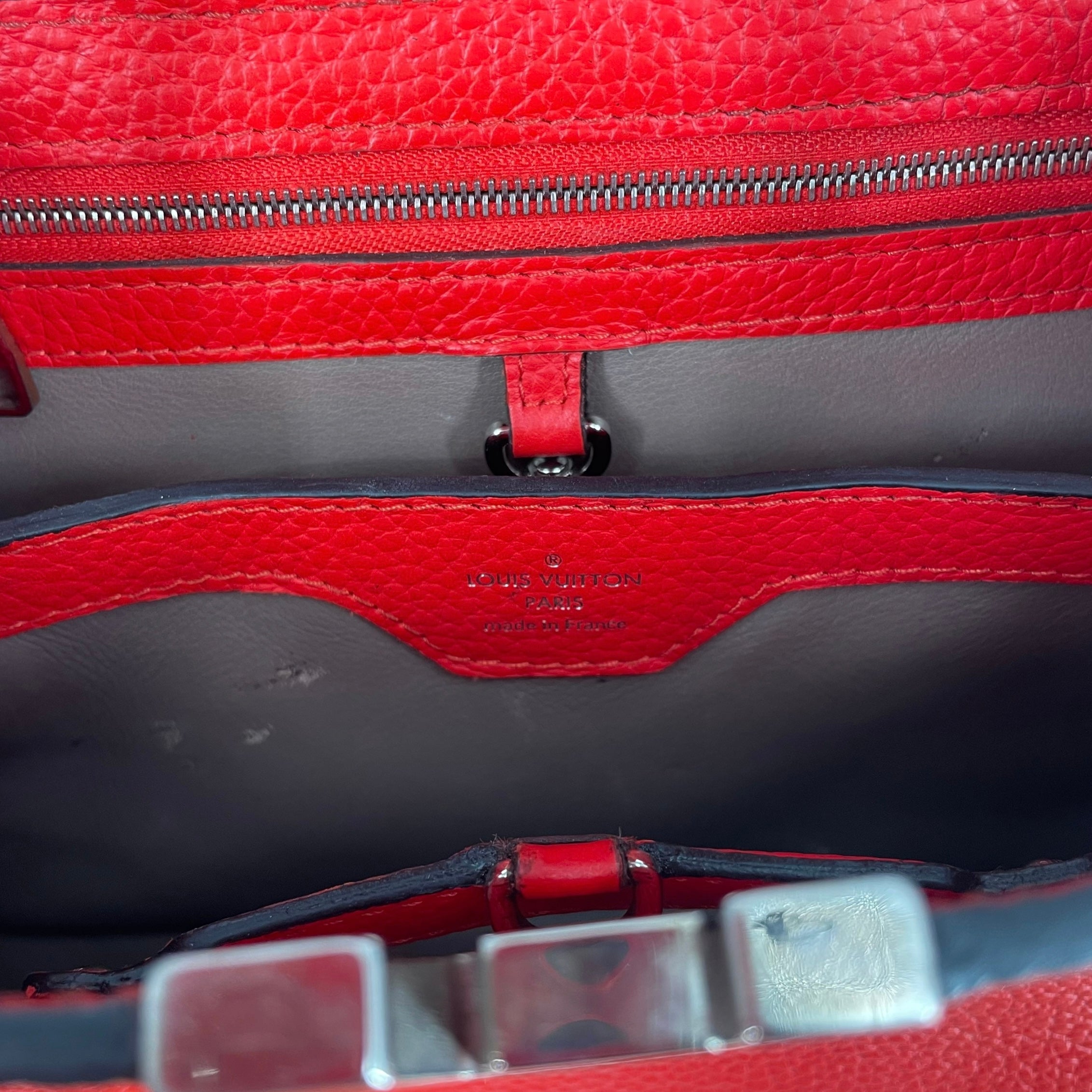 LOUIS VUITTON/Hand Bag/Leather/RED/CAPUCINES TAURILLON BB view 8