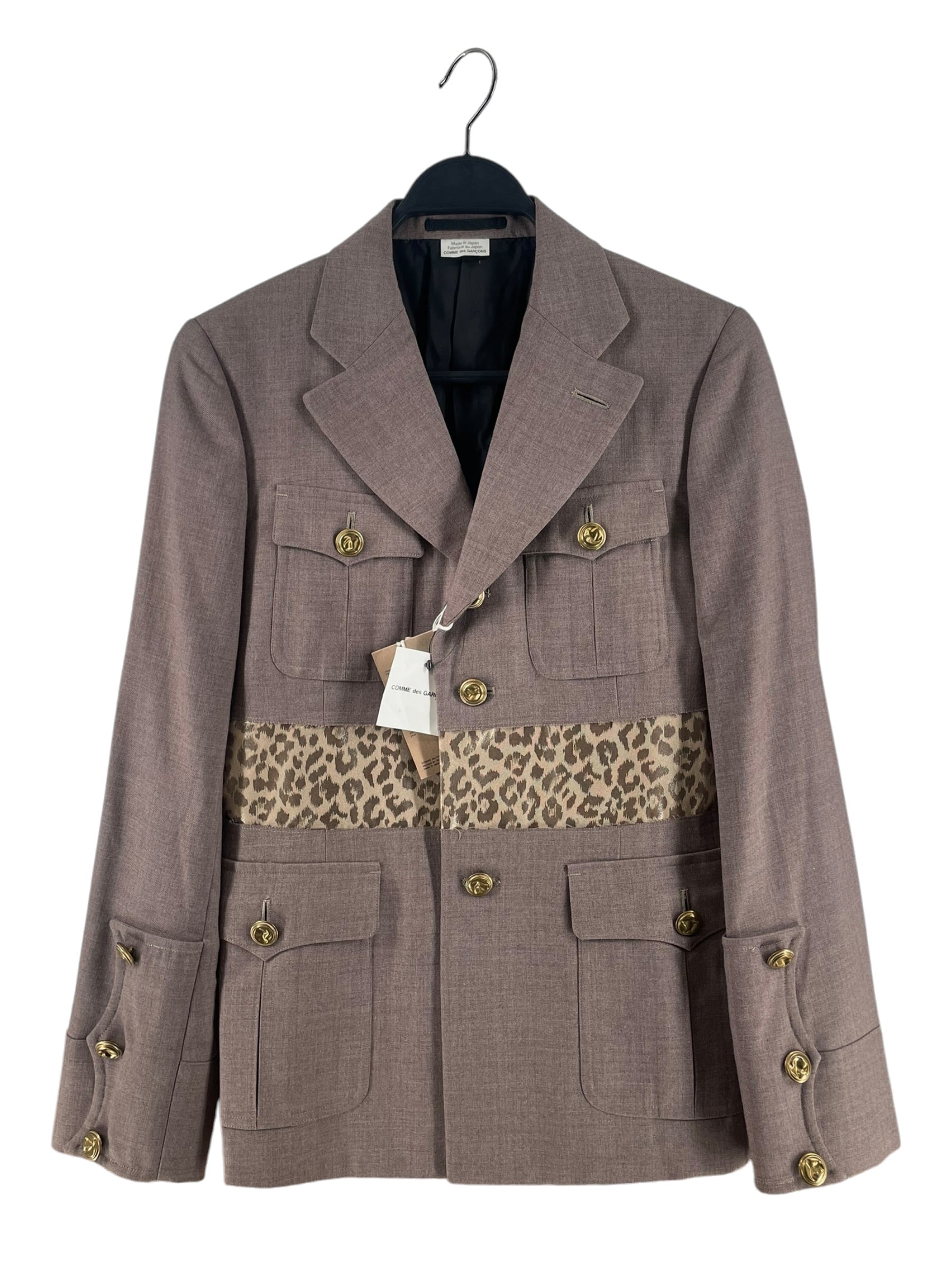 COMME des GARCONS HOMME/Tailored Jkt/XS/Wool/BRW/AD2014 PO-J014 CHEETAH BLAZER view 1