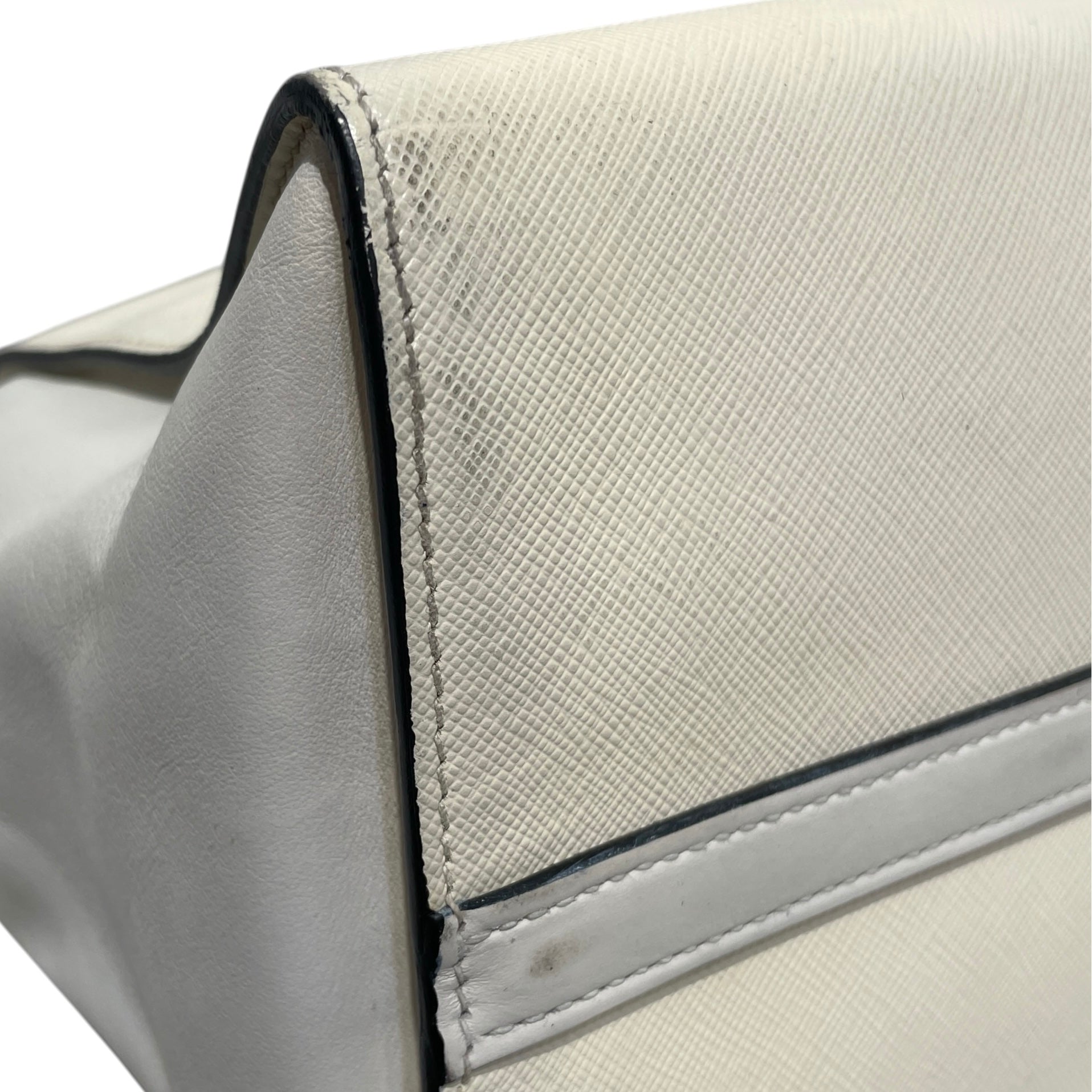 PRADA/Hand Bag/Leather/WHT/galleria leather tote view 7