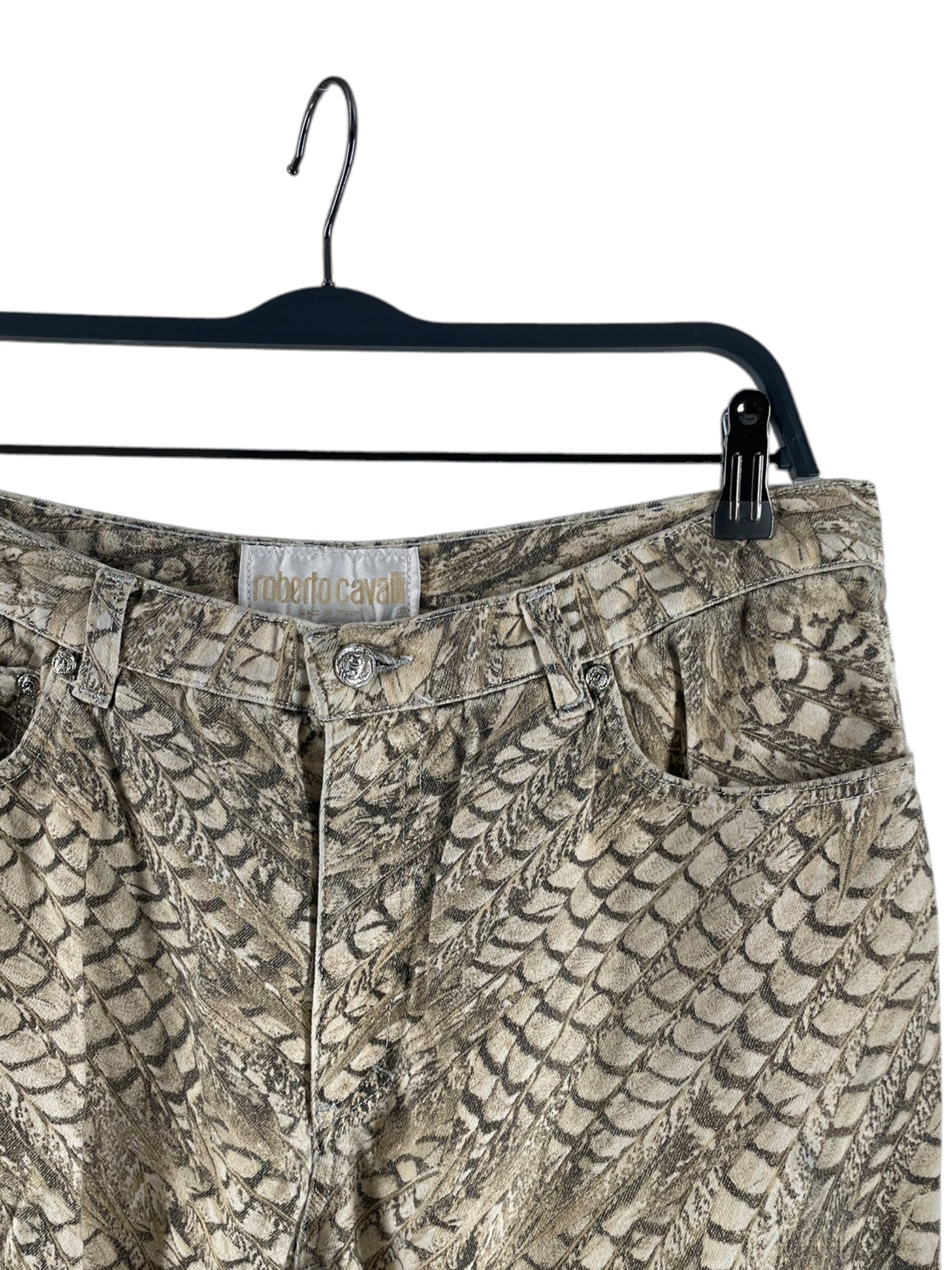 roberto cavalli/Straight Pants/XL/All Over Print/Cotton/BEG/FEATHER PRINT 2004 RUNWAY view 3