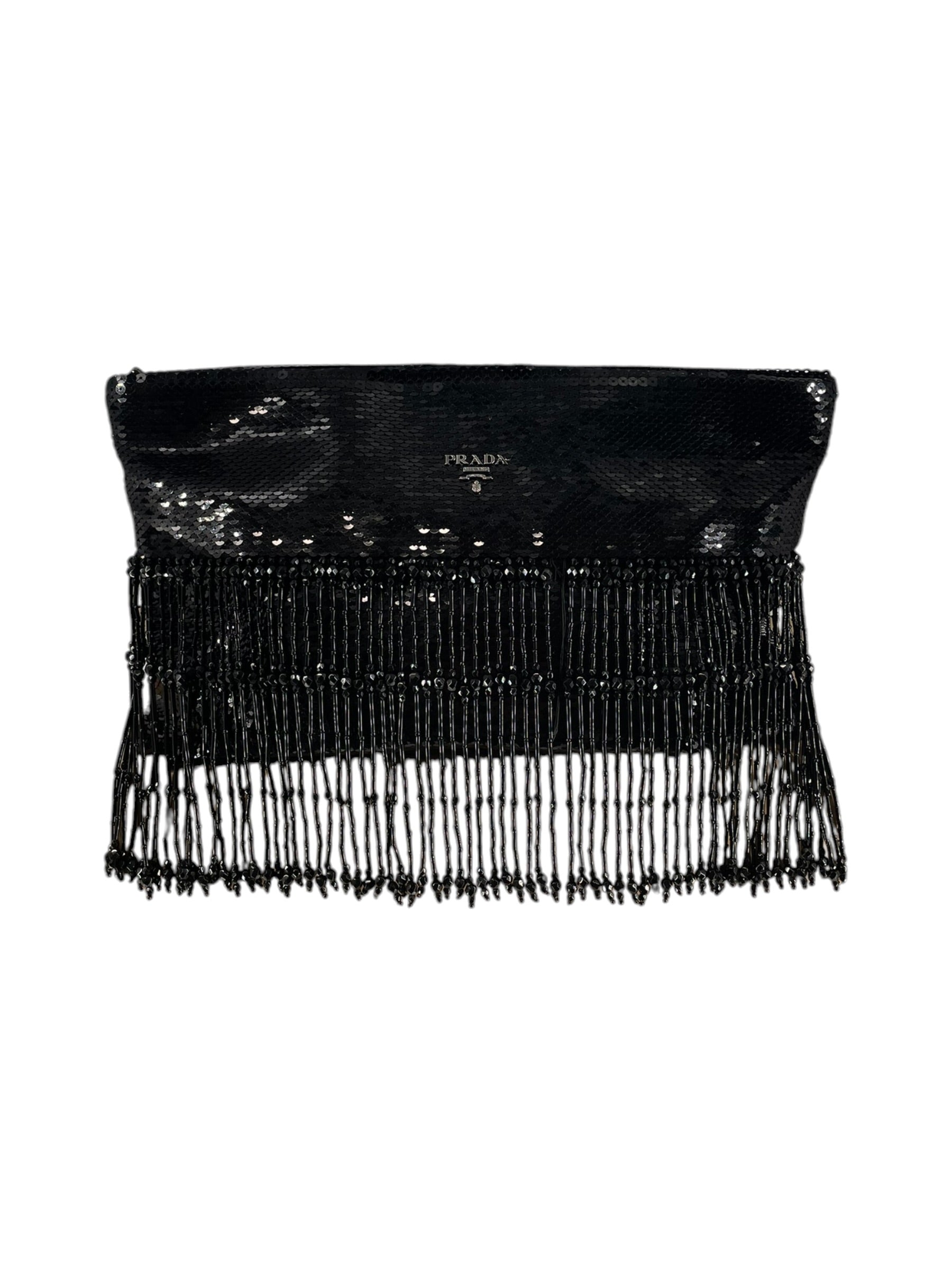 PRADA/Bag/BLK/SEQUIN FRINGE CLUTCH view 1