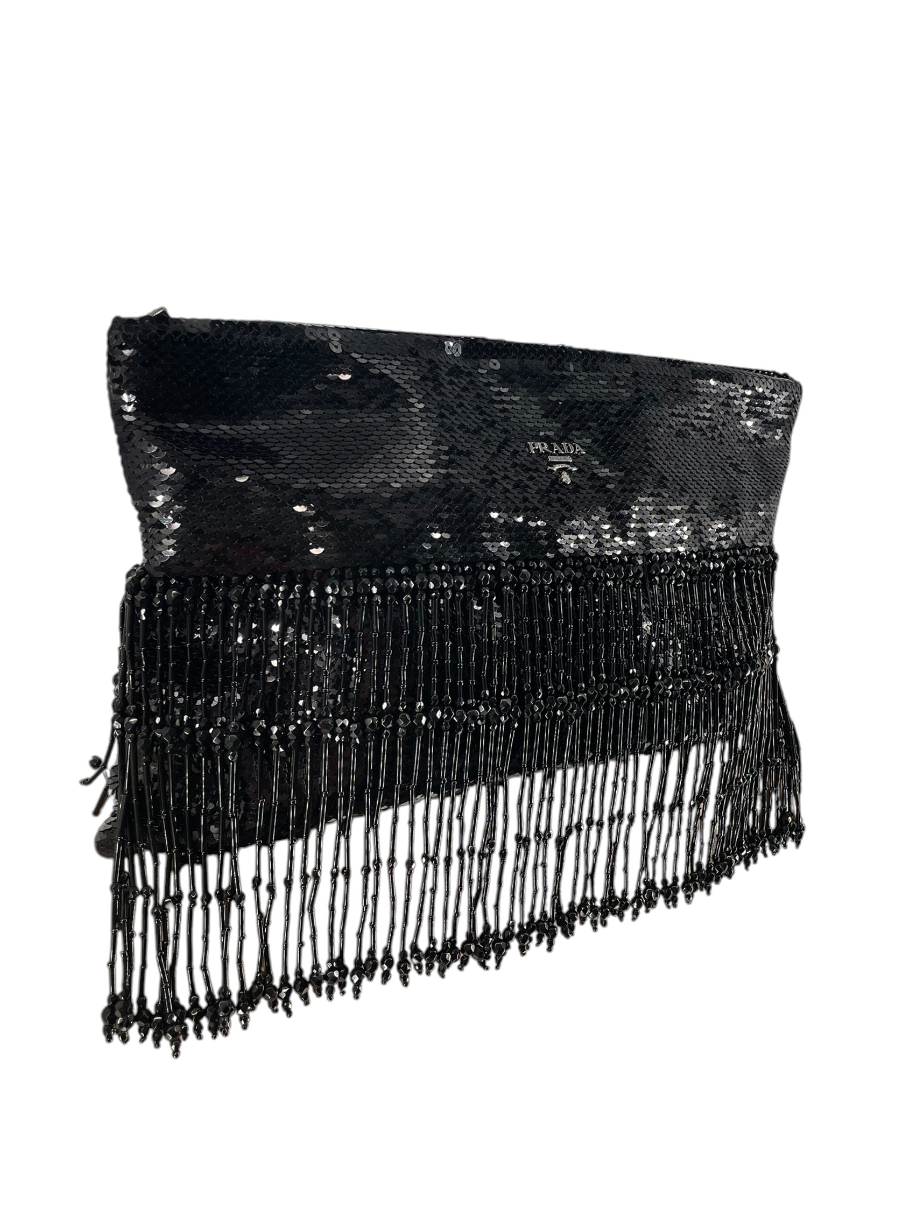 PRADA/Bag/BLK/SEQUIN FRINGE CLUTCH view 3