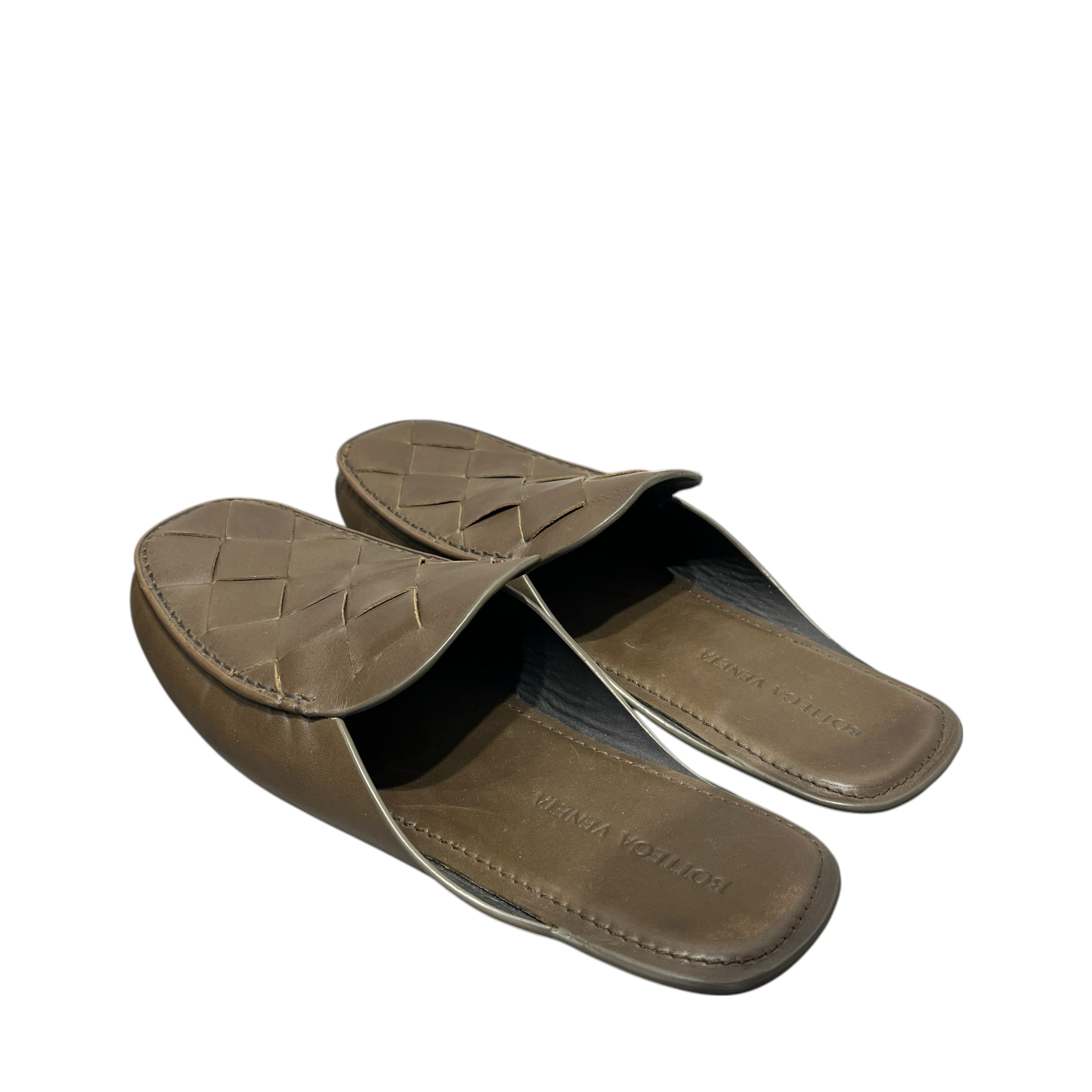 BOTTEGA VENETA/Sandals/EU 42/Leather/GRN/Slip-on/OLIVE INTRECCIATO MULES view 2