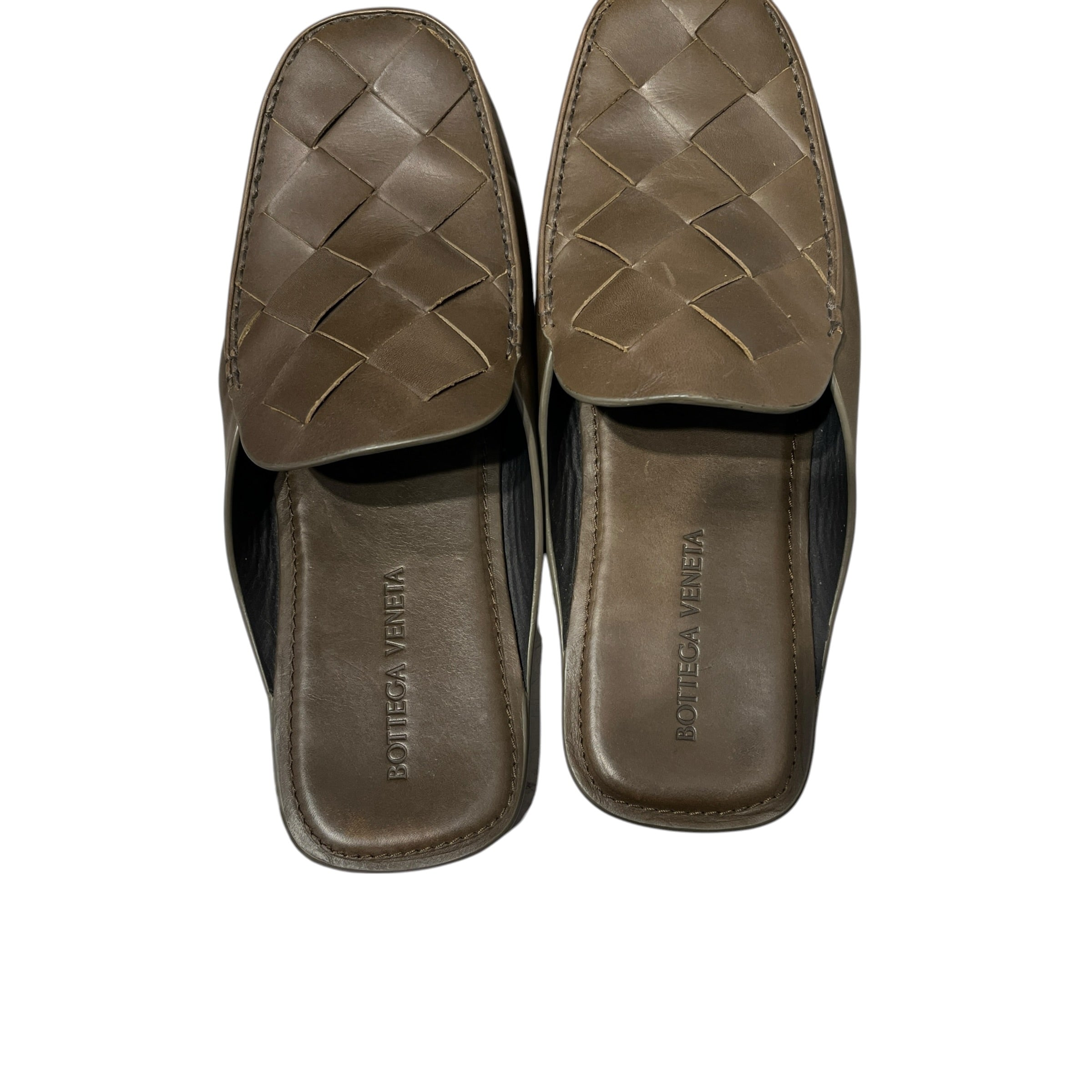 BOTTEGA VENETA/Sandals/EU 42/Leather/GRN/Slip-on/OLIVE INTRECCIATO MULES view 3