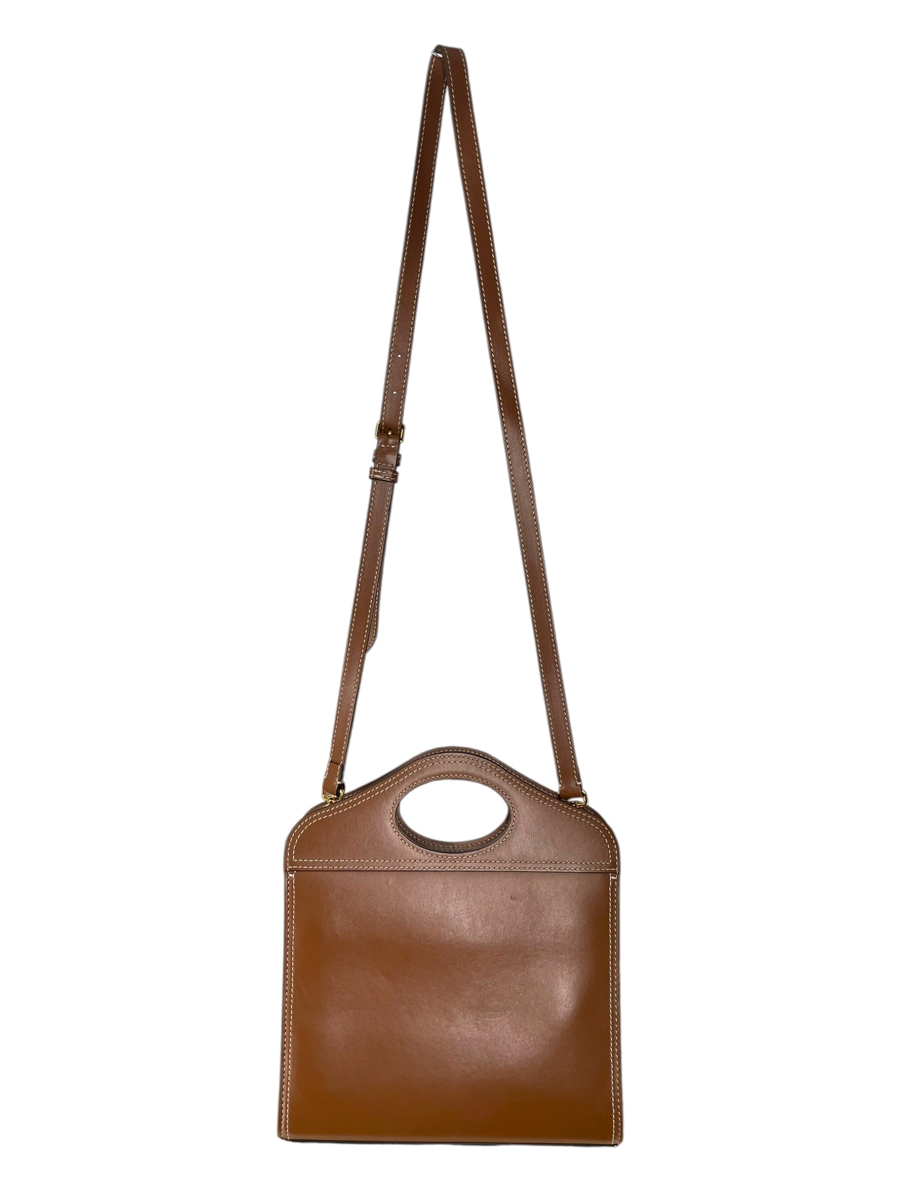 BURBERRY LONDON/Bag/Leather/BRW/BROWN LEATHER POCKT HANDLE BAG view 2