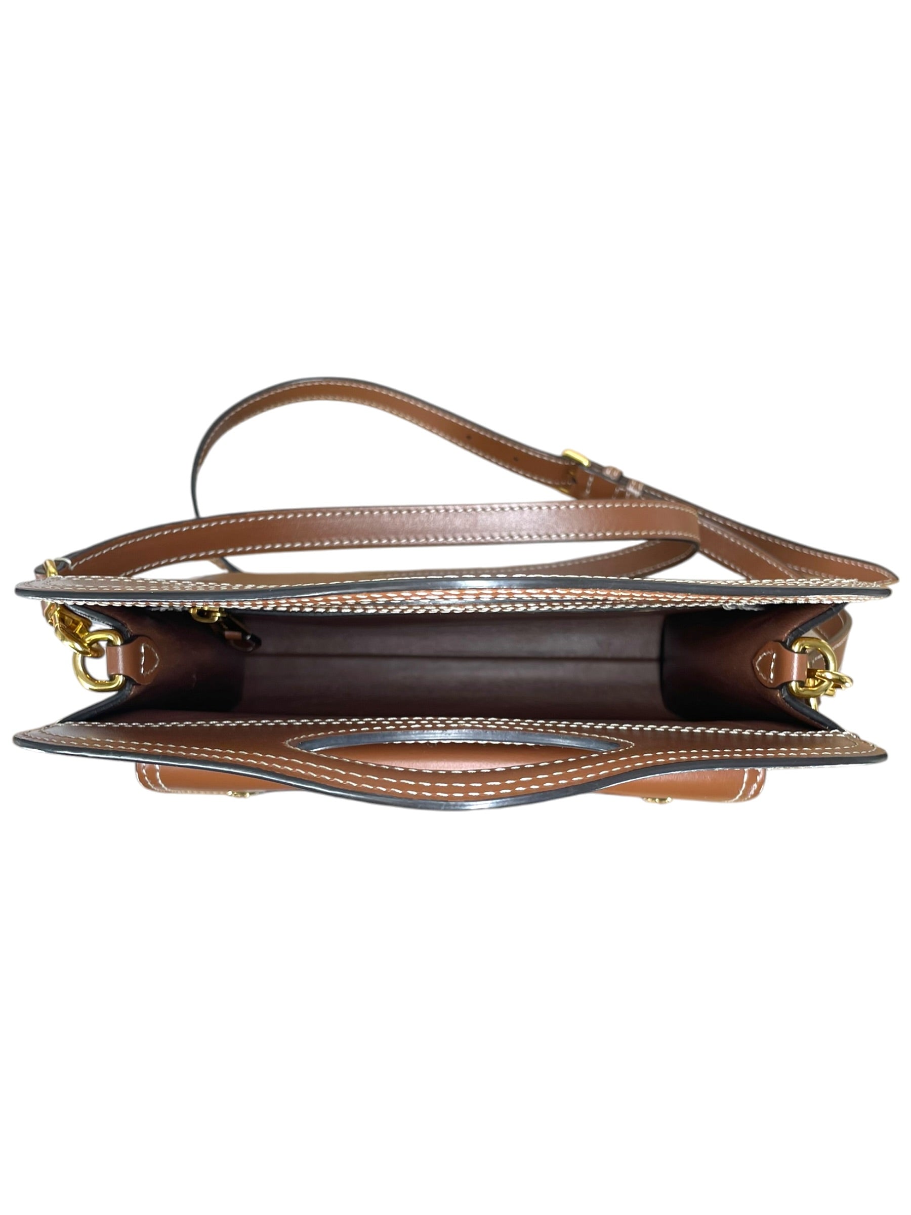 BURBERRY LONDON/Bag/Leather/BRW/BROWN LEATHER POCKT HANDLE BAG view 4