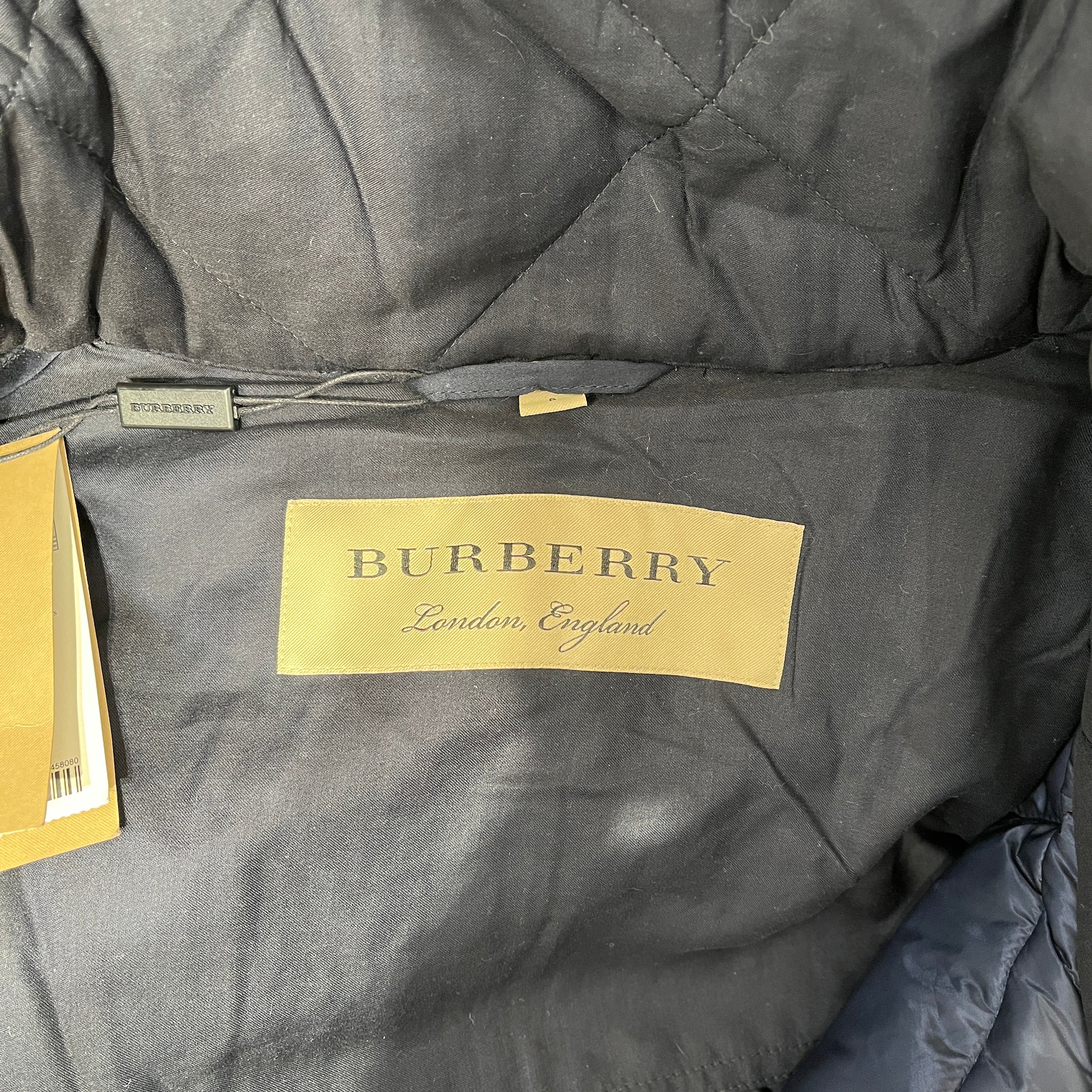 BURBERRY LONDON/Puffer Jkt/S/Cotton/NVY/Double Breasted/Quilted Hooded Puffer Jacket view 3
